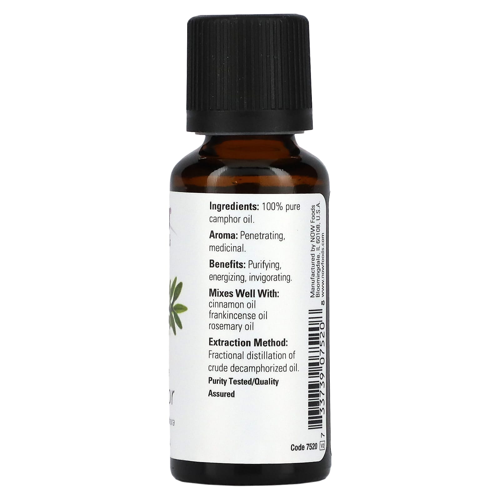 NOW Foods, Essential Oils, Camphor, 1 fl oz (30 ml) - Image 2