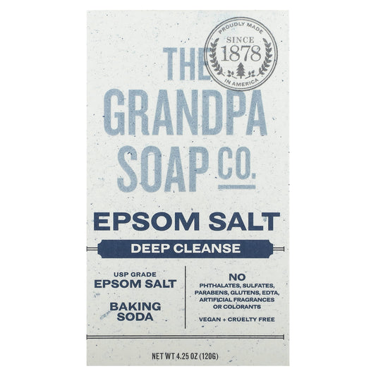 The Grandpa Soap Co., Face & Body Bar Soap, Epsom Salt, 4.25 oz (120 g) - Image 1