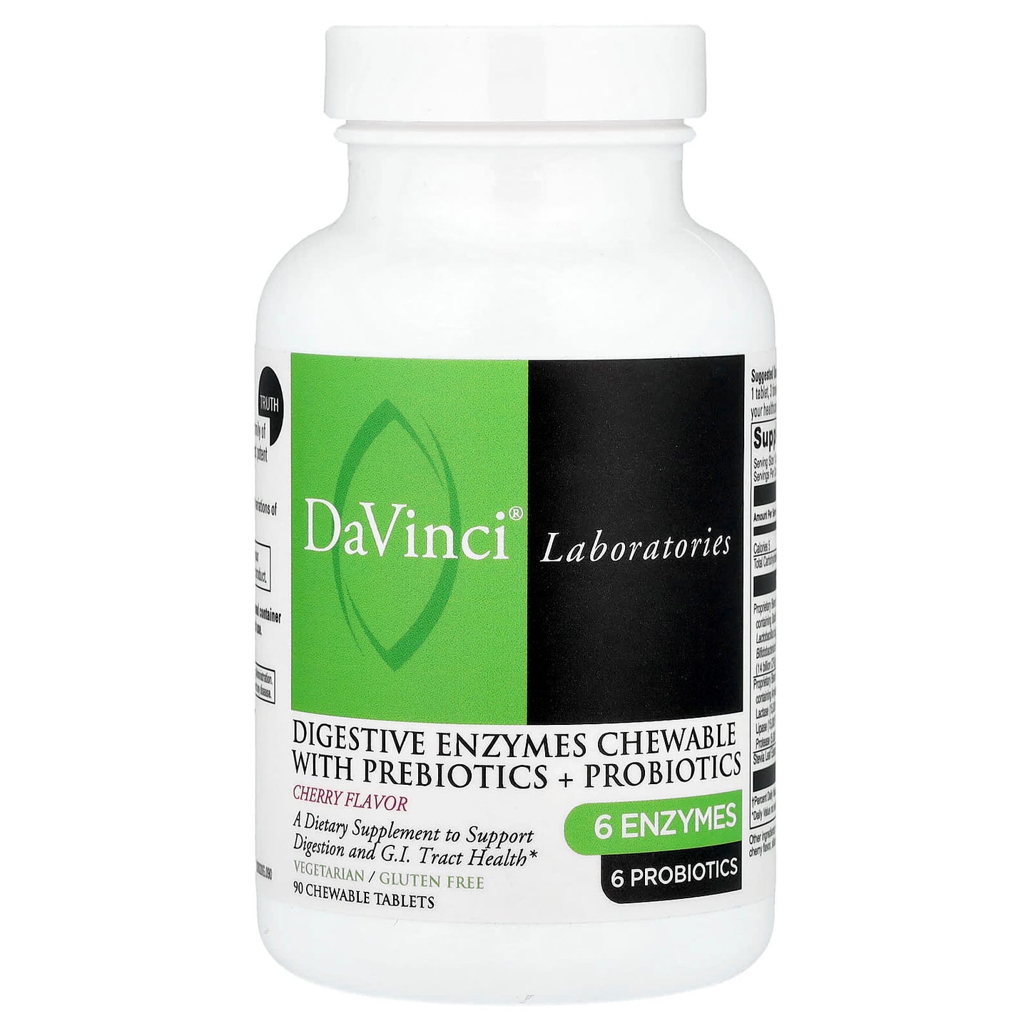 Digestive Enzymes with Prebiotics & Probiotics by DaVinci Laboratories - 90 Cherry Chewables - Image 1
