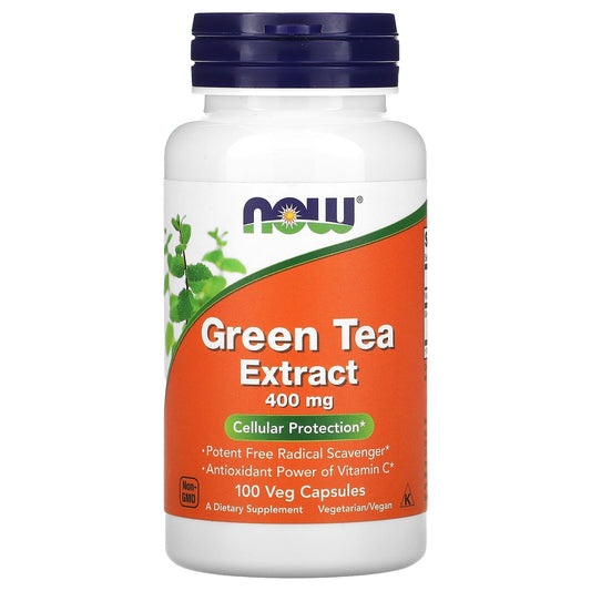 NOW Foods, Green Tea Extract, 400 mg, 100 Veg Capsules - Image 1