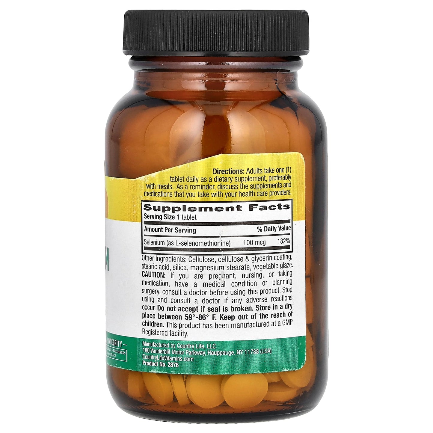 Country Life Selenium Supplement - 100 mcg - 180 Tablets - Image 2
