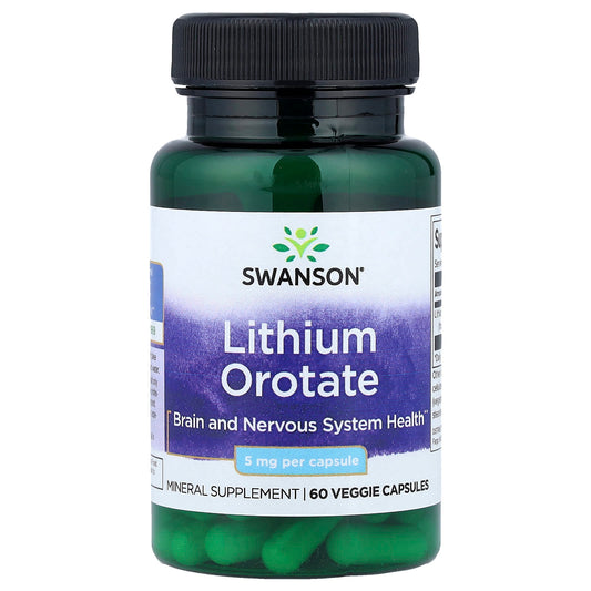 Swanson, Lithium Orotate, 5 mg, 60 Veggie Capsules - Image 1