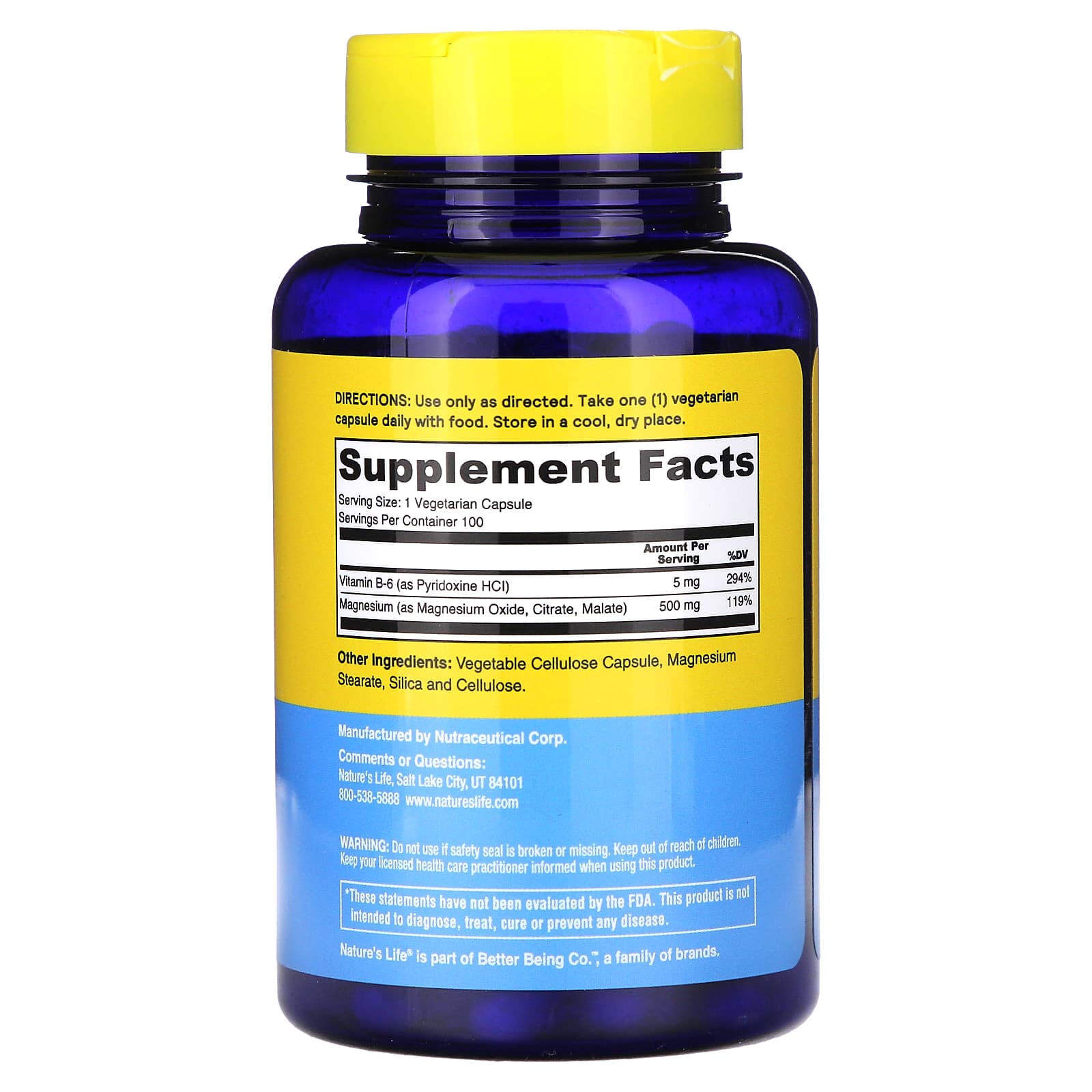 Nature's Life, Renewing Magnesium, 500 mg, 100 Vegcaps - Image 2