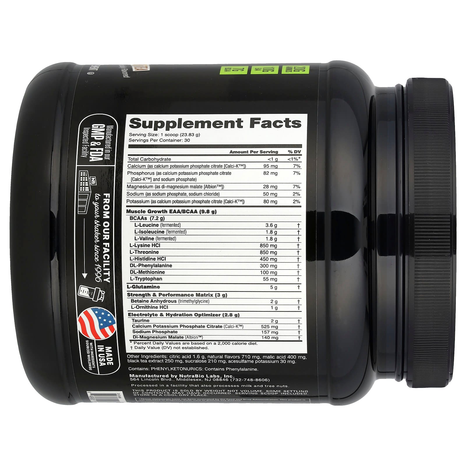 NutraBio, Intra Blast, Intra Workout Amino Fuel, Sweet Tea, 1.6 lb (715 g)