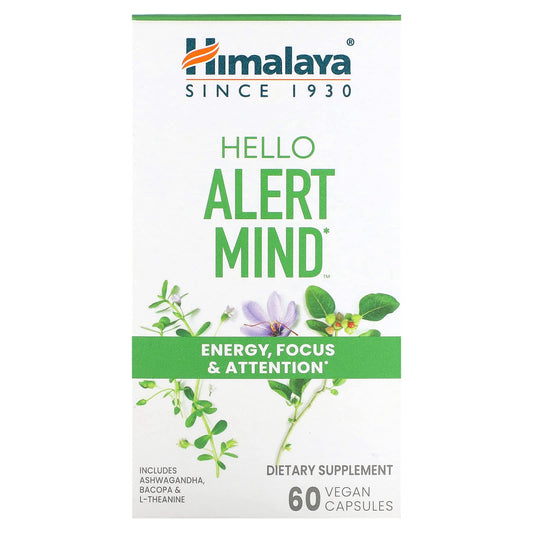 Say Goodbye to Brain Fog with Himalaya Hello Alert Mind - 60 Vegan Capsules - Image 1