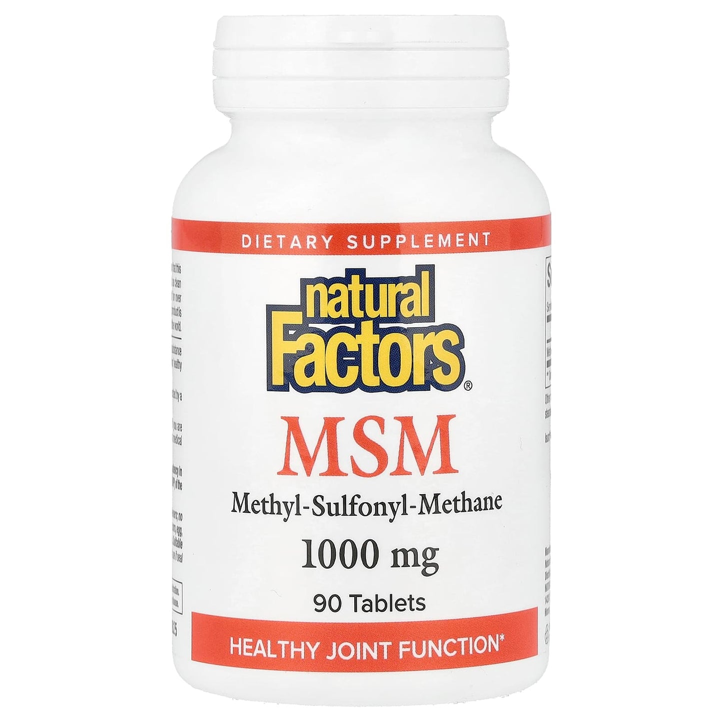 Natural Factors, MSM, 1,000 mg, 90 Tablets - Image 1