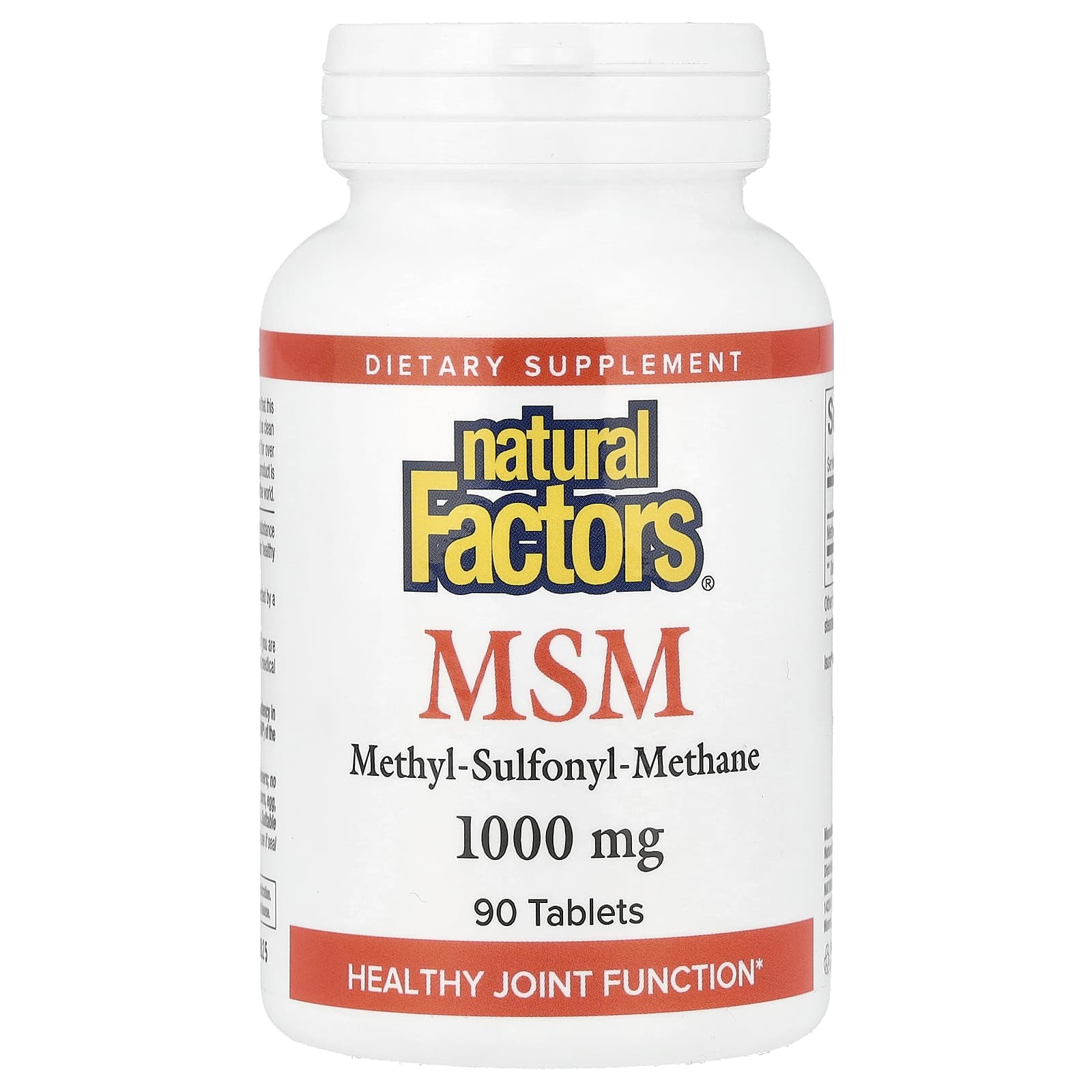 Natural Factors, MSM, 1,000 mg, 90 Tablets - Image 1
