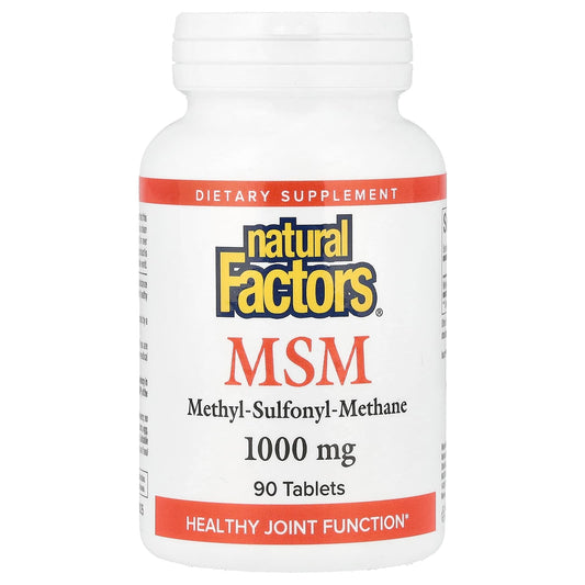 Natural Factors, MSM, 1,000 mg, 90 Tablets - Image 1