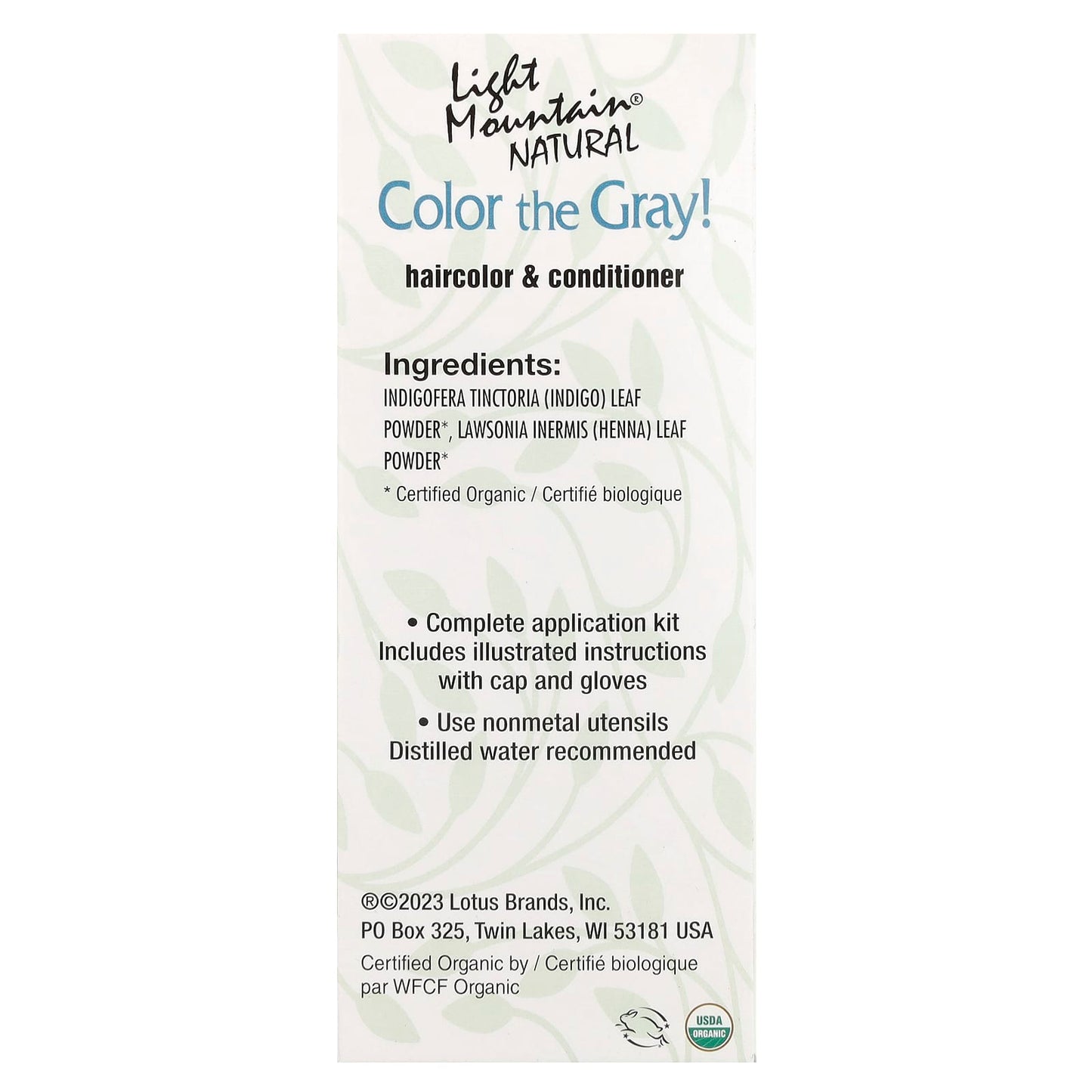 Light Mountain, Color the Gray! Natural Hair Color & Conditioner, Black, 7 oz (198 g) - Image 2