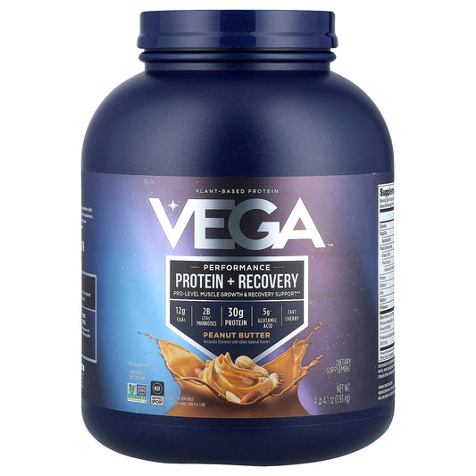 Vega, Plant-Based Protein, Performance Protein + Recovery, Peanut Butter, 4 lb 4.1 oz (1.93 kg) - Image 1