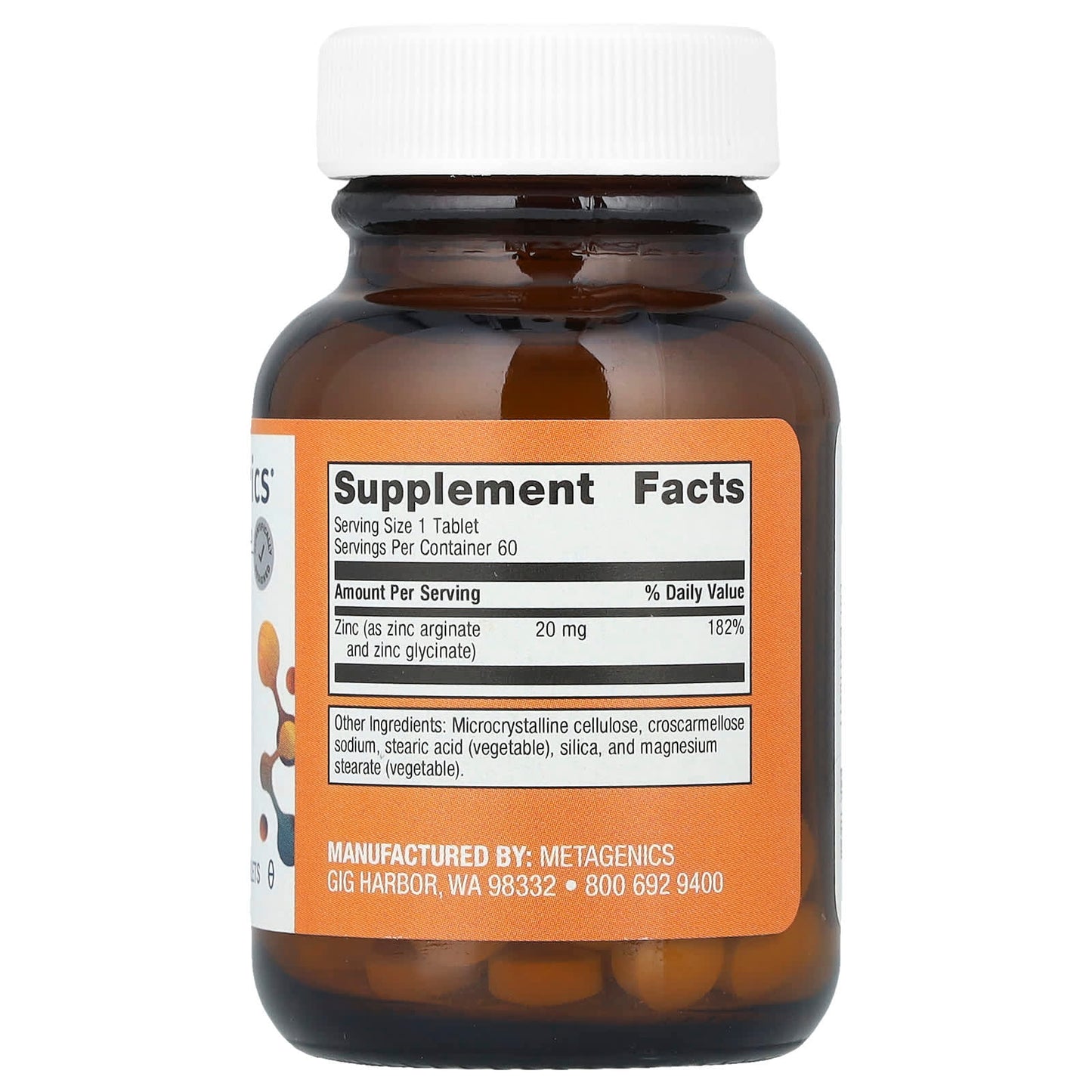 Metagenics, Zinc A.G.™, 20 mg, 60 Tablets - Image 2