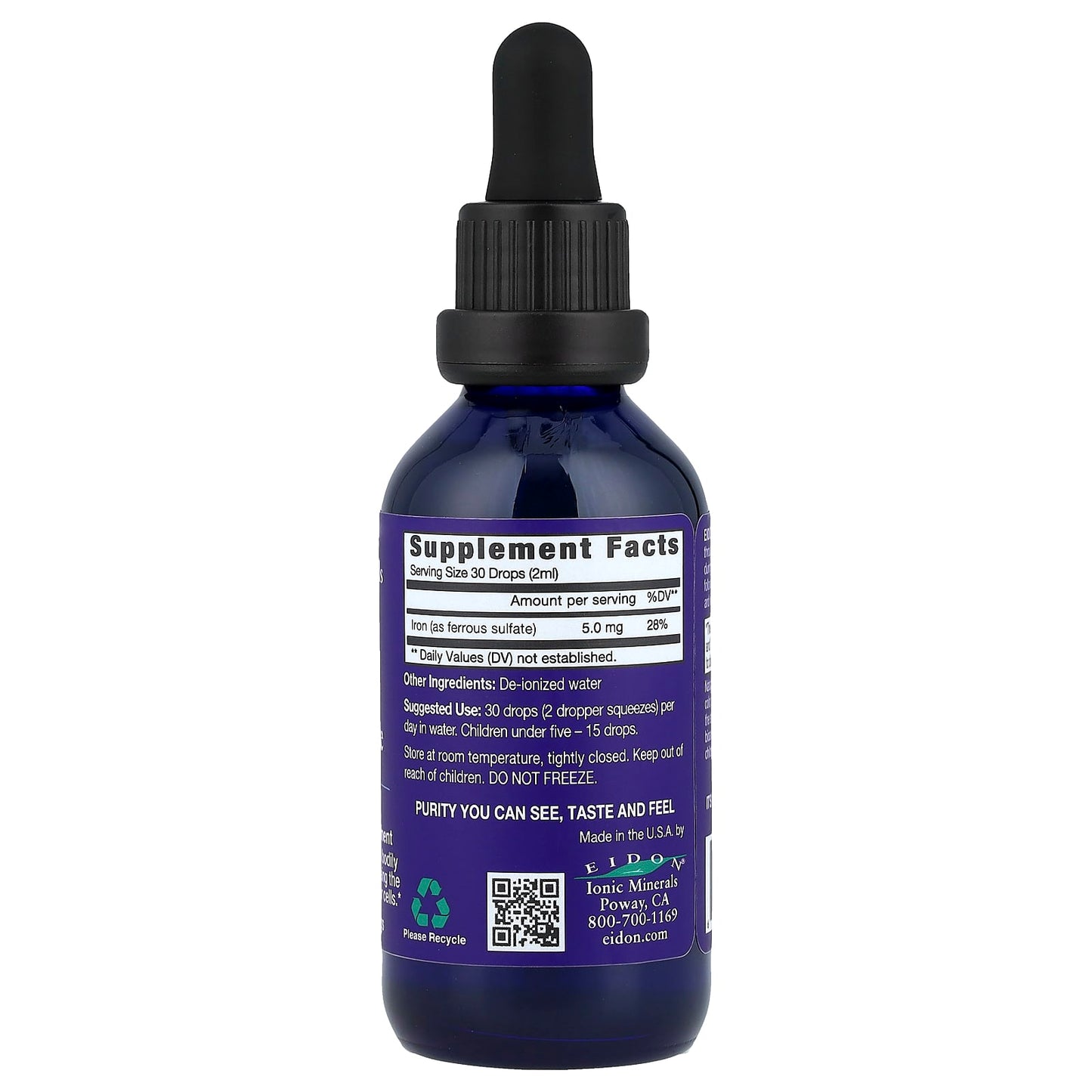 Eidon Ionic Iron Liquid Concentrate 2 oz (60 ml) | Natural Iron Supplement - Image 2
