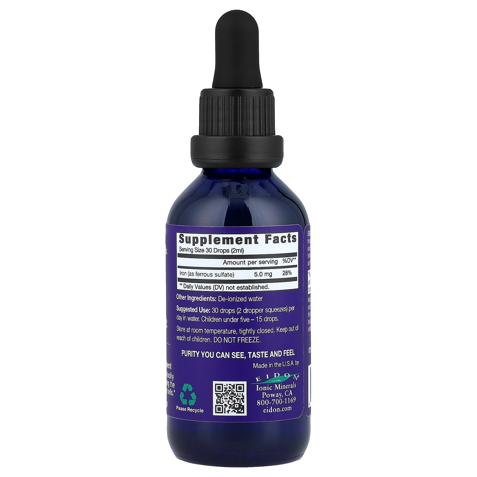 Eidon Ionic Iron Liquid Concentrate 2 oz (60 ml) | Natural Iron Supplement - Image 2