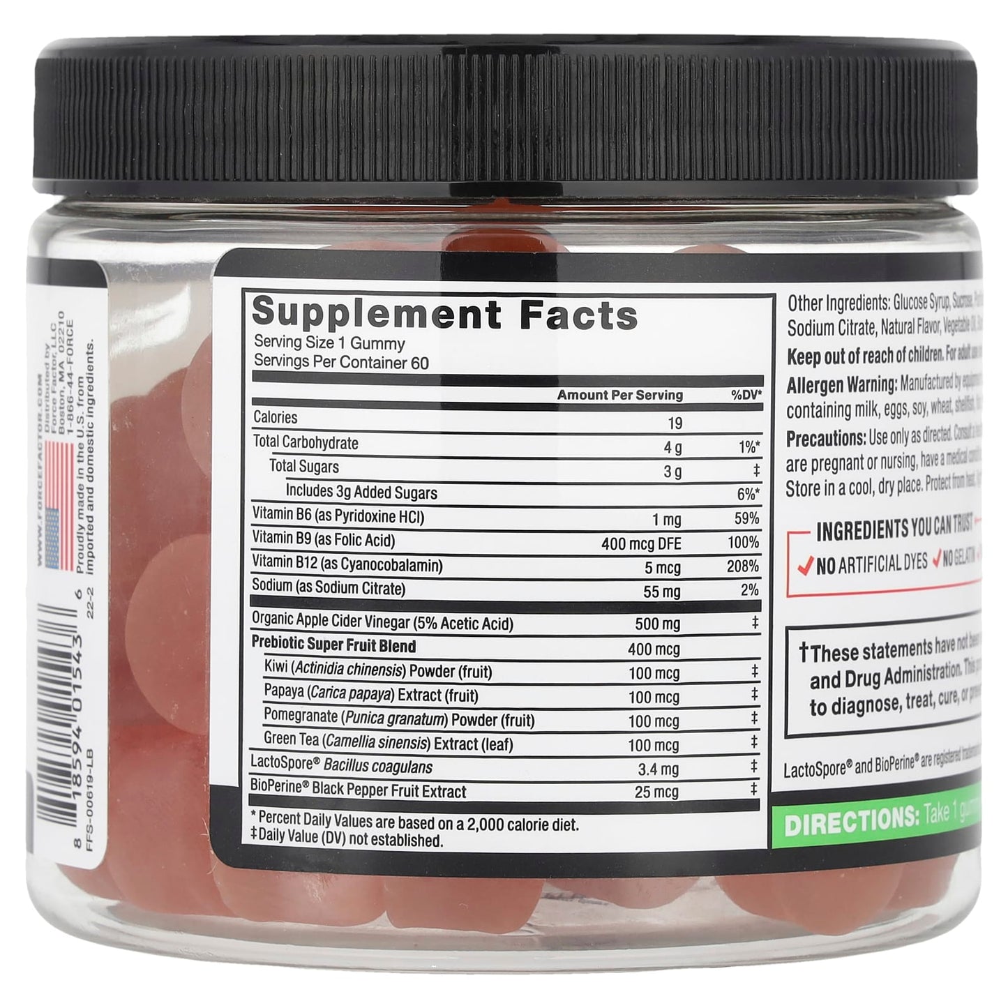 Force Factor ProbioSlim Apple Cider Vinegar Gummies for Weight Loss - Image 2