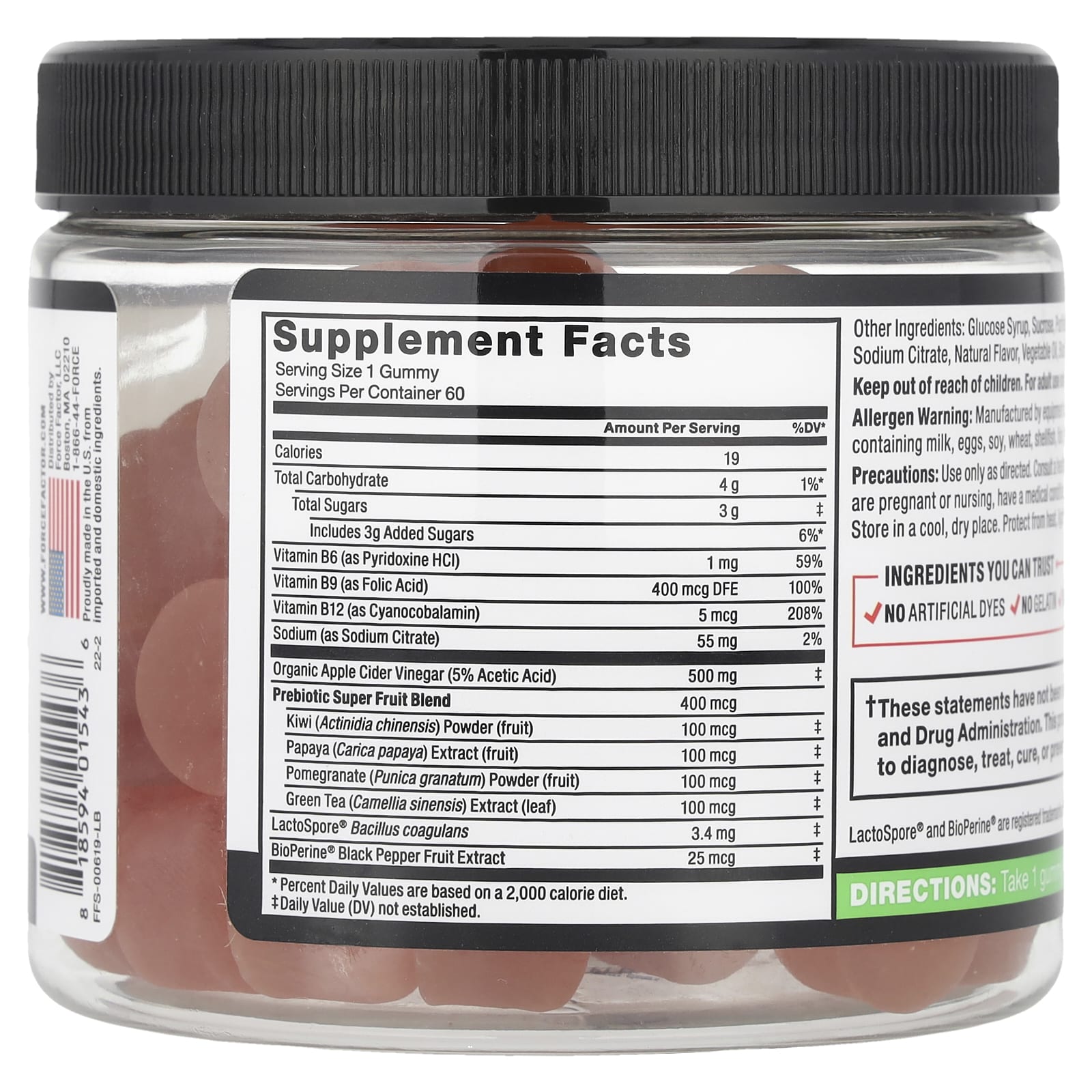 Force Factor ProbioSlim Apple Cider Vinegar Gummies for Weight Loss - Image 2