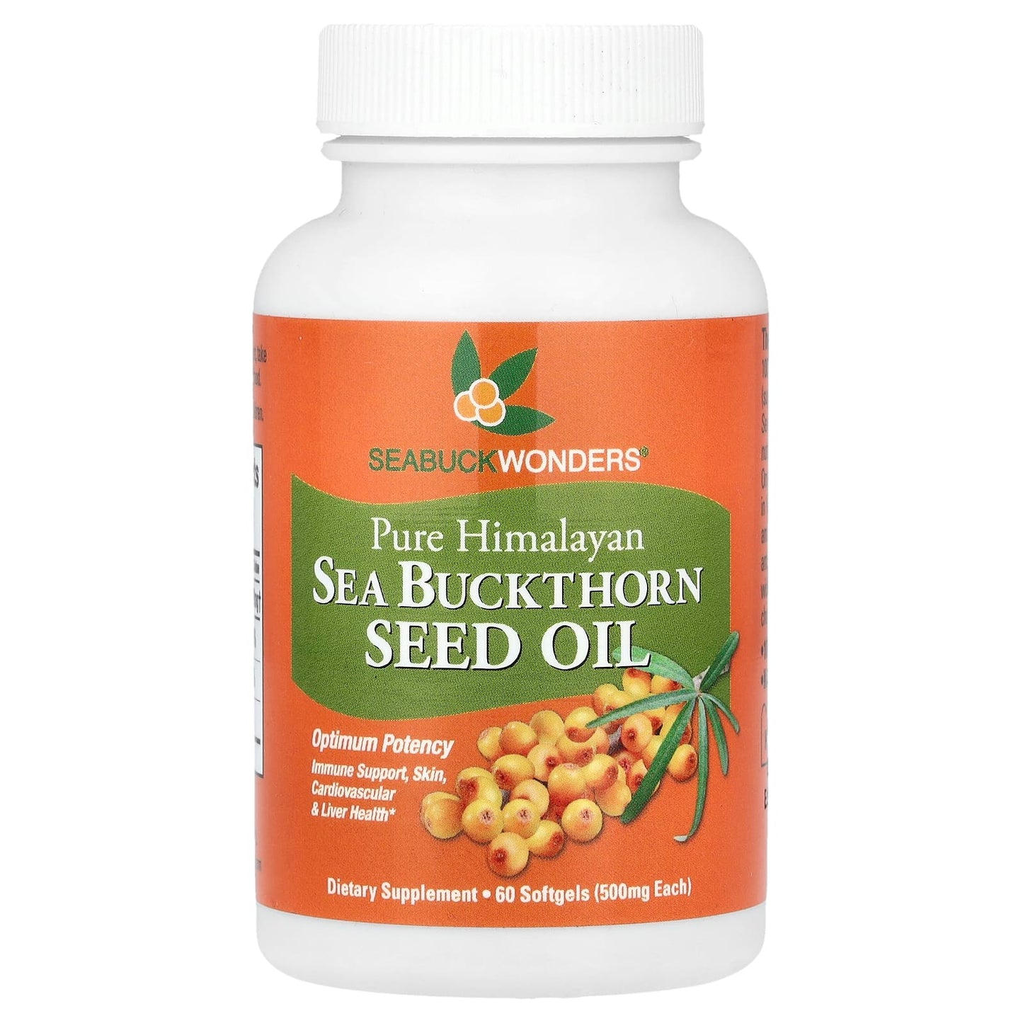 SeaBuckWonders, Sea Buckthorn Seed Oil, 60 Softgels (500 mg per Softgel) - Image 1