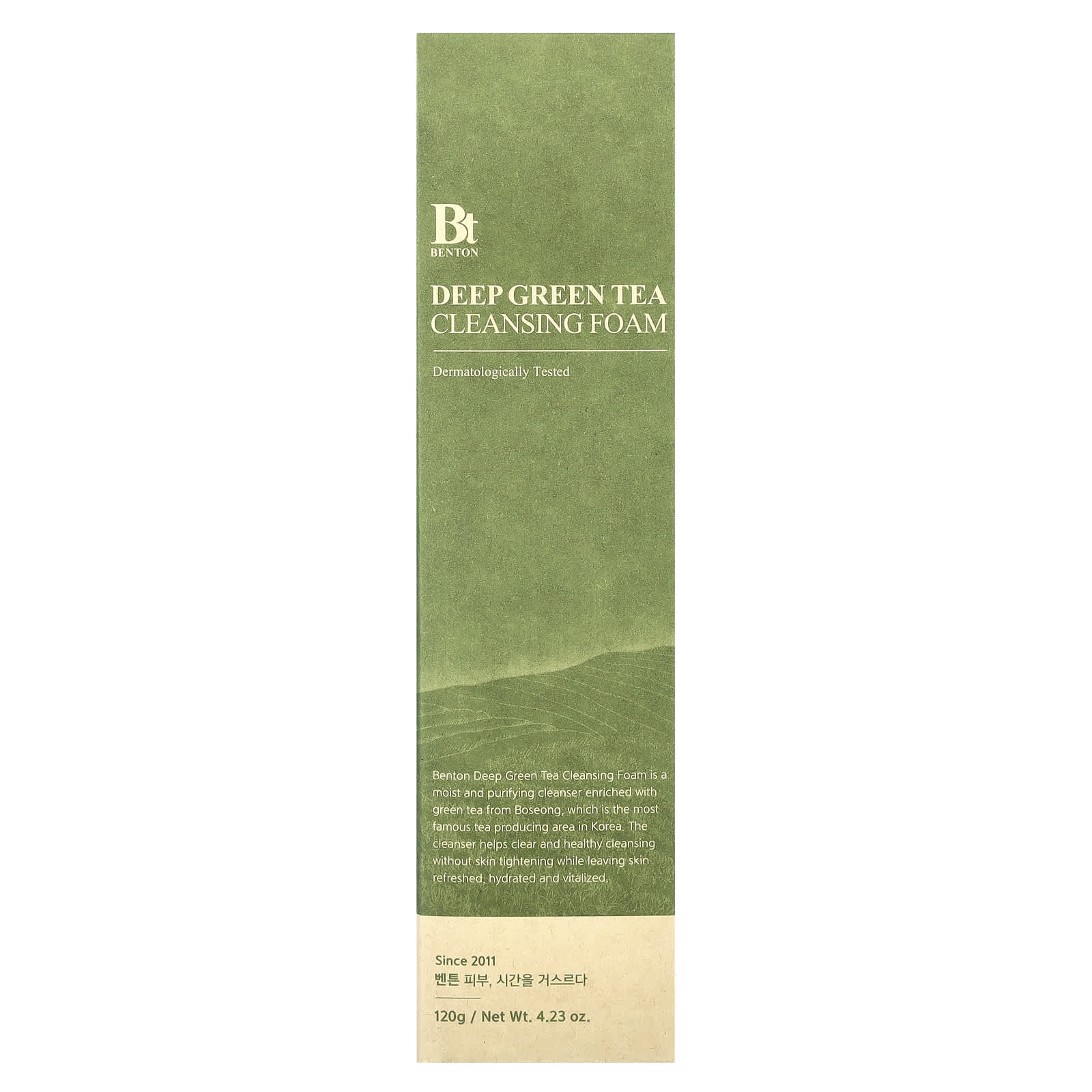 Benton Deep Green Tea Cleansing Foam 120ml for Refreshed, Hydrated Skin - Image 2