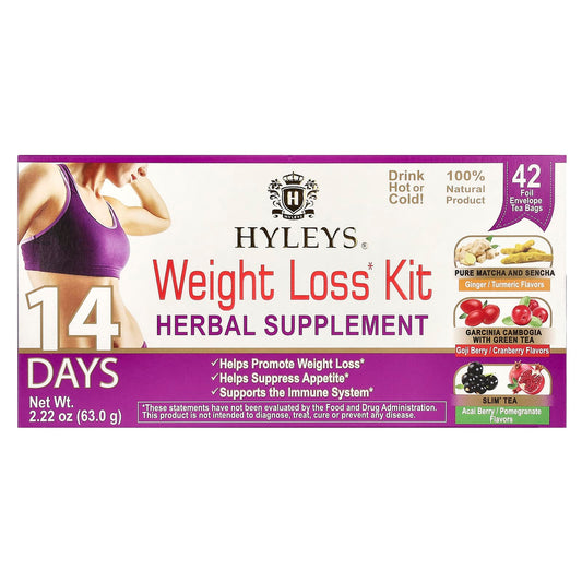 14-Day Weight Loss Tea Kit by Hyleys Tea, 42 Herbal Tea Bags - Image 1