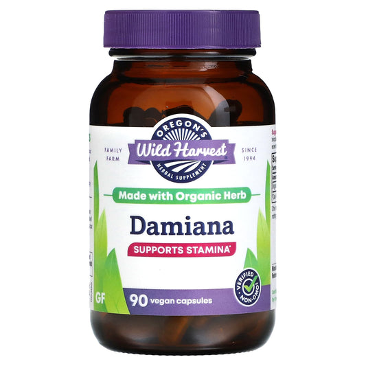 Oregon's Wild Harvest, Damiana, 90 Vegan Capsules (375 mg per Capsule) - Image 1