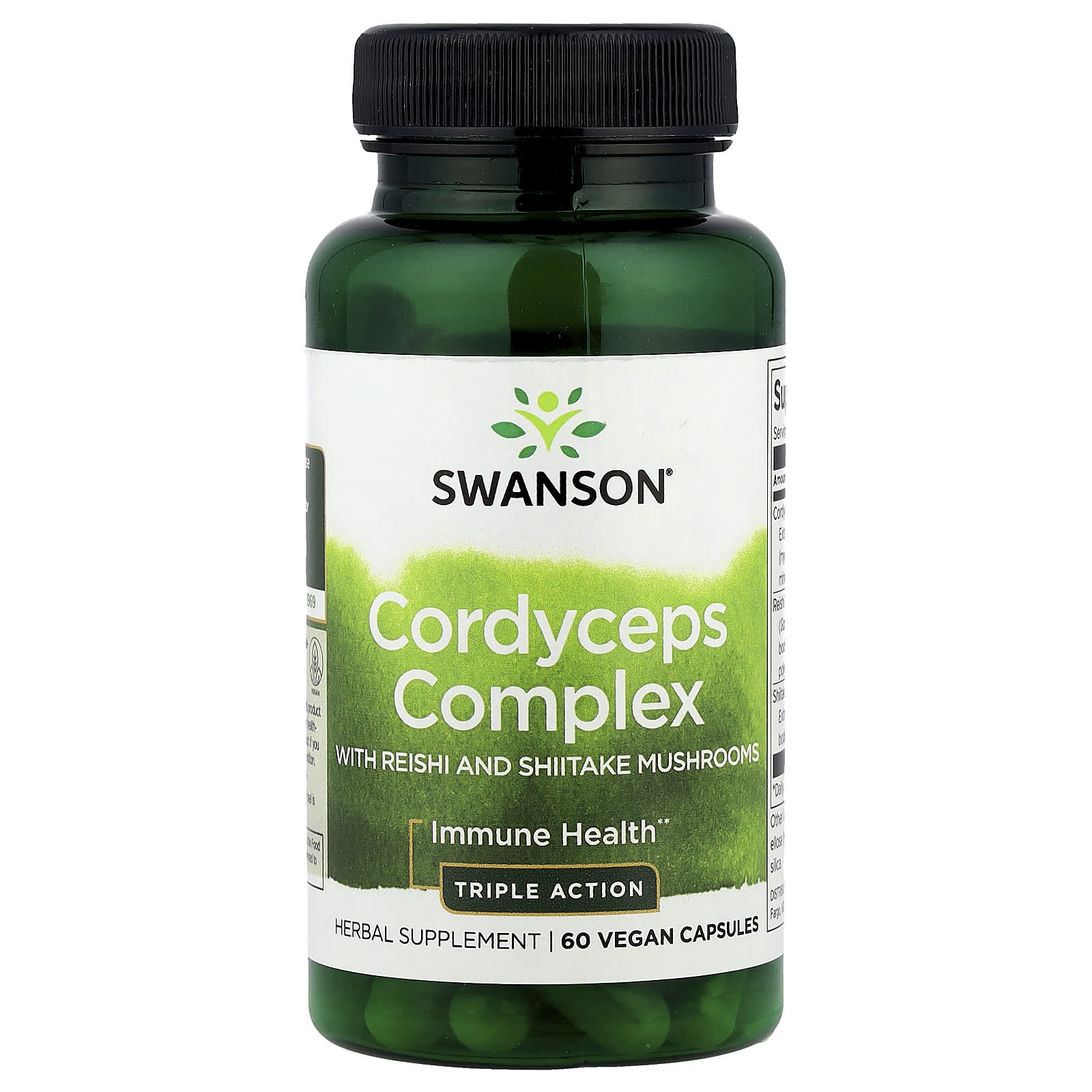 Swanson, Cordyceps Complex with Reishi and Shiitake Mushrooms, 60 Vegan Capsules - Image 1