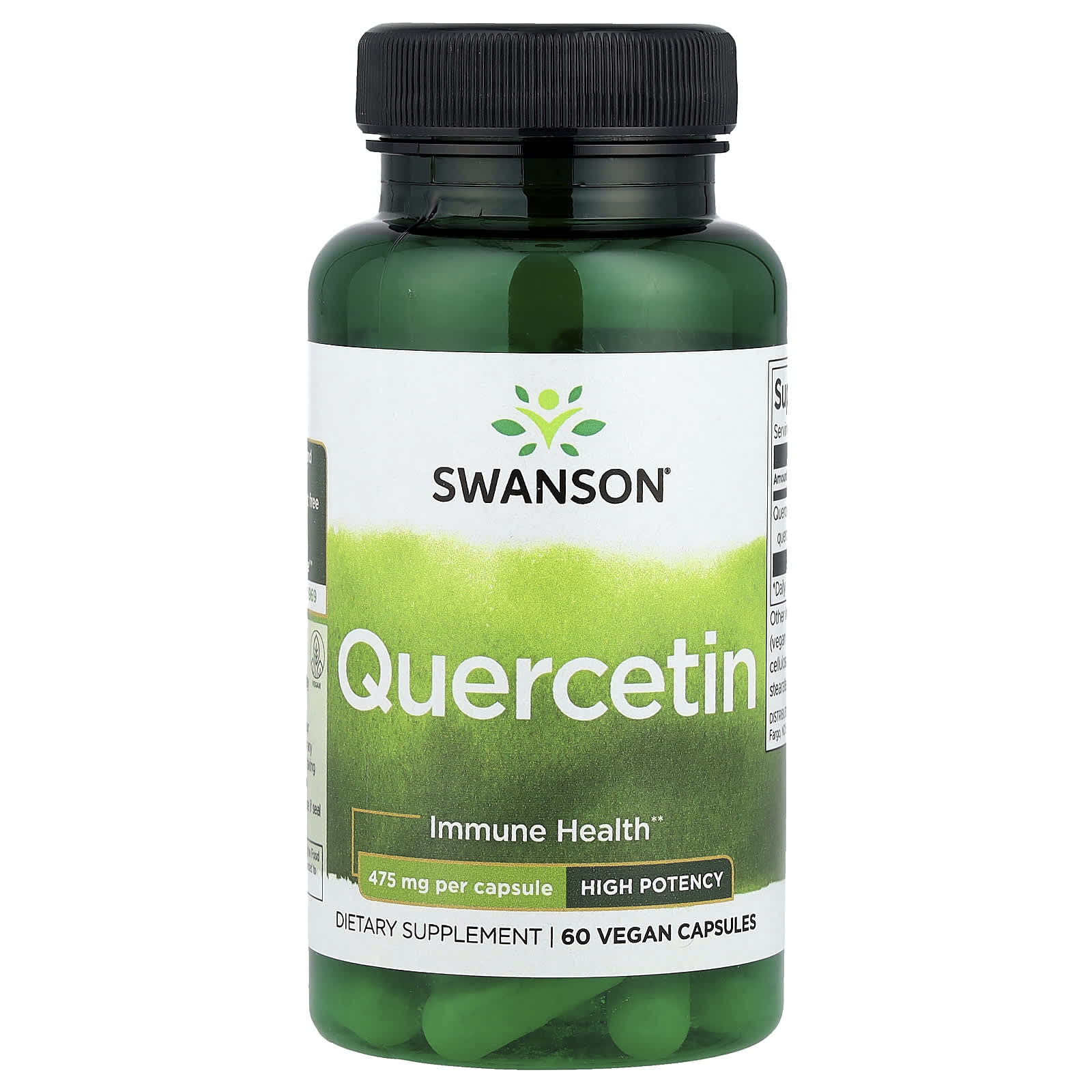 Swanson, Quercetin, High Potency, 475 mg, 60 Vegan Capsules - Image 1