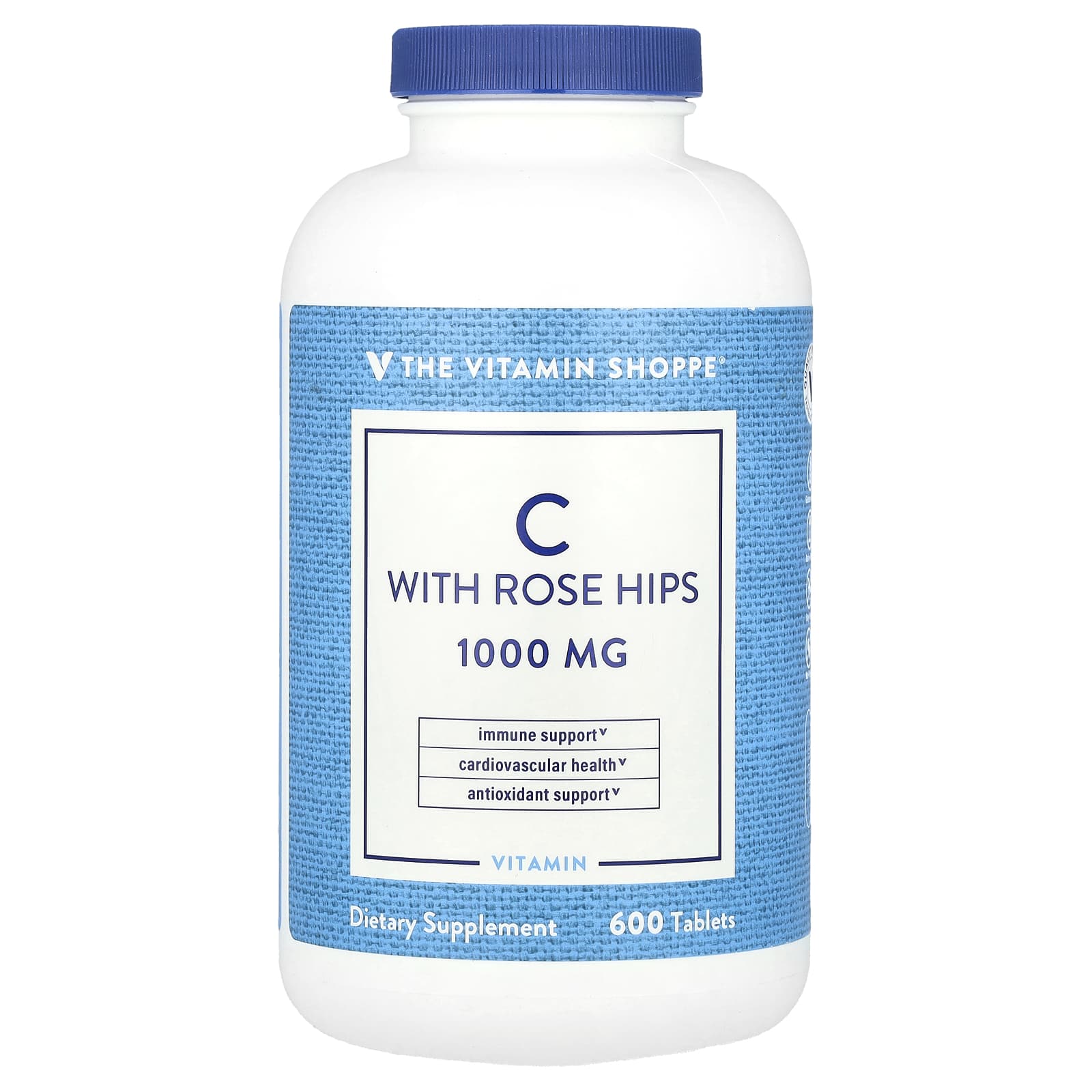 The Vitamin Shoppe, Vitamin C With Rose Hips, 600 Tablets - Image 1