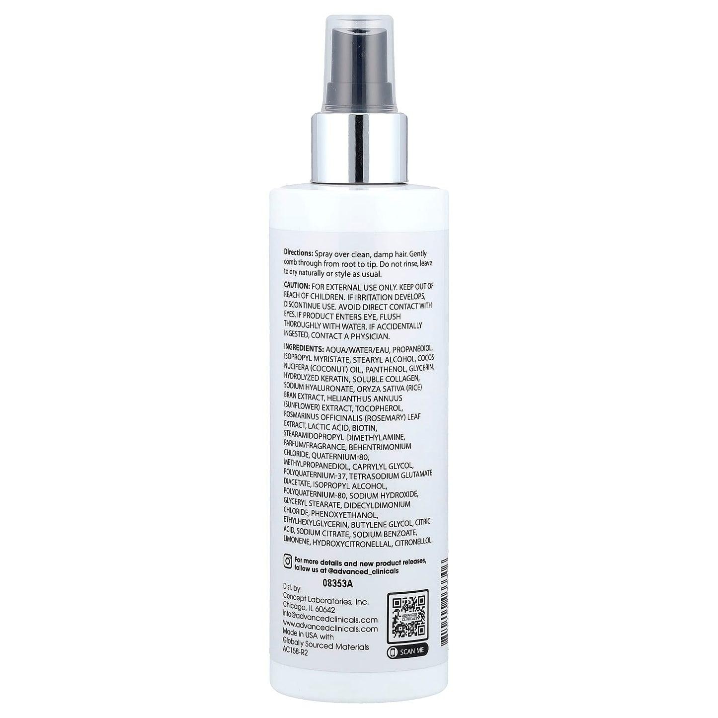 Advanced Clinicals Keratin Leave-In Conditioner for Smooth, Shiny Hair - Image 2