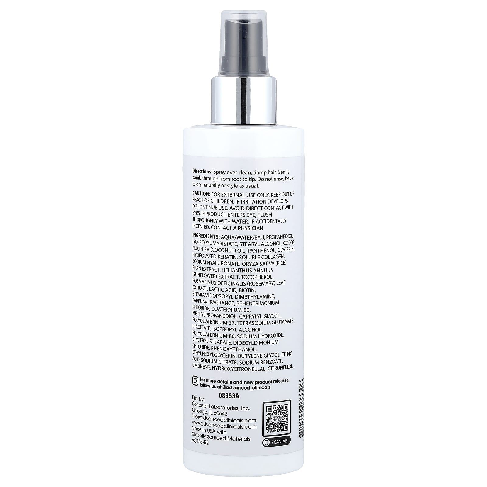 Advanced Clinicals Keratin Leave-In Conditioner for Smooth, Shiny Hair - Image 2