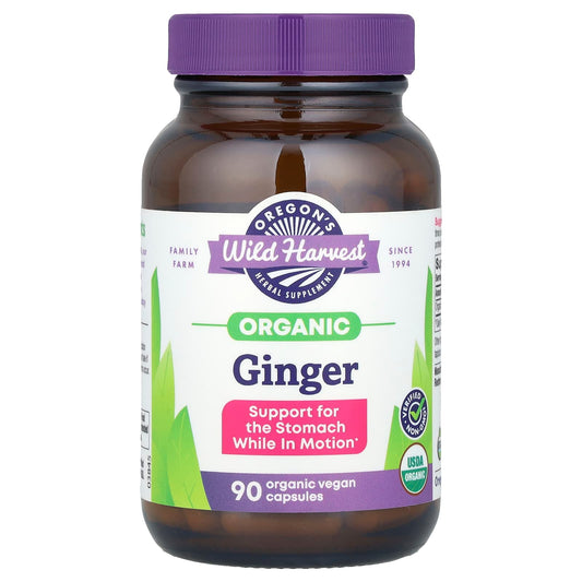 Oregon's Wild Harvest, Organic Ginger, 90 Vegan Capsules (500 mg per Capsule) - Image 1