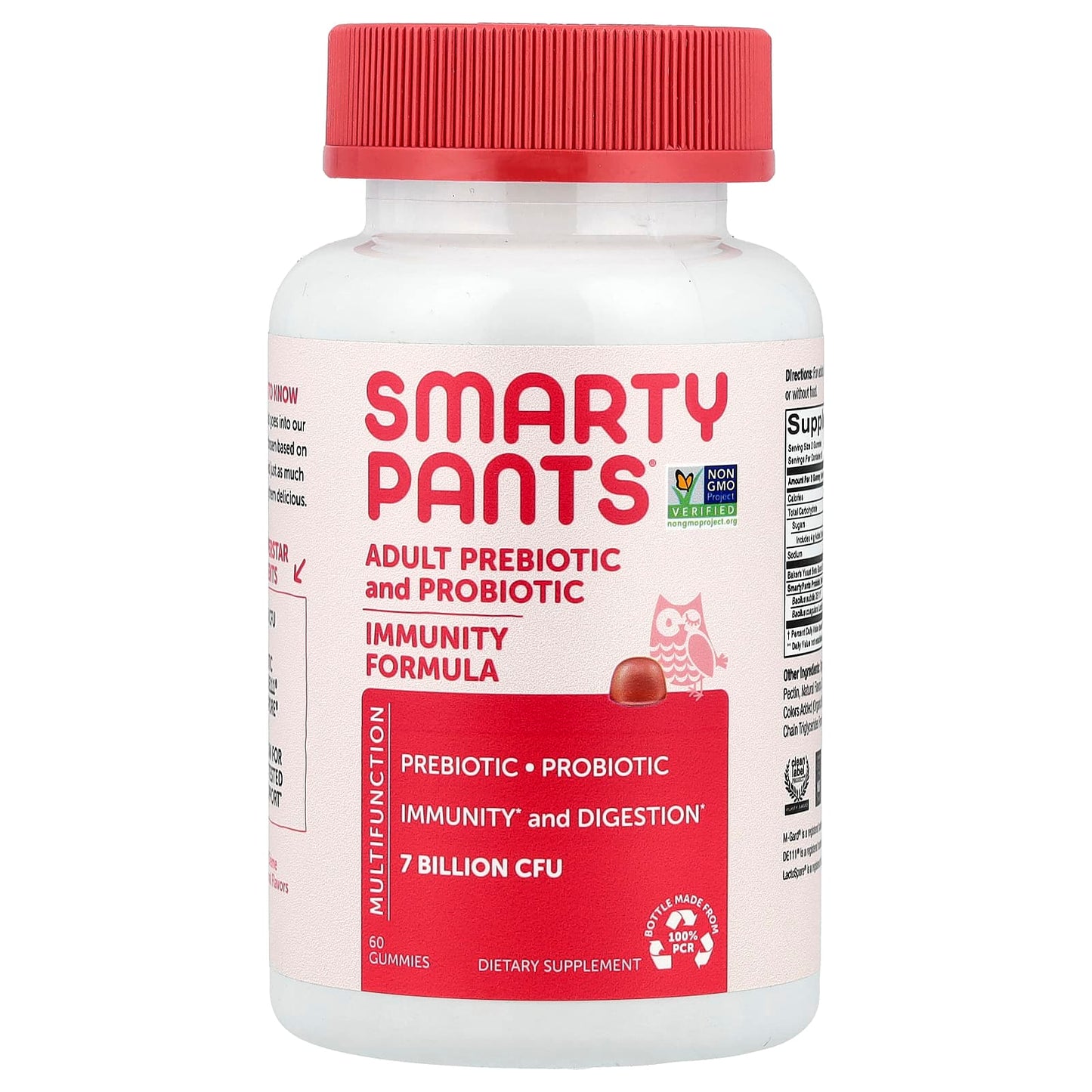 SmartyPants, Adult Prebiotic and Probiotic, Strawberry Creme, 60 Gummies - Image 1
