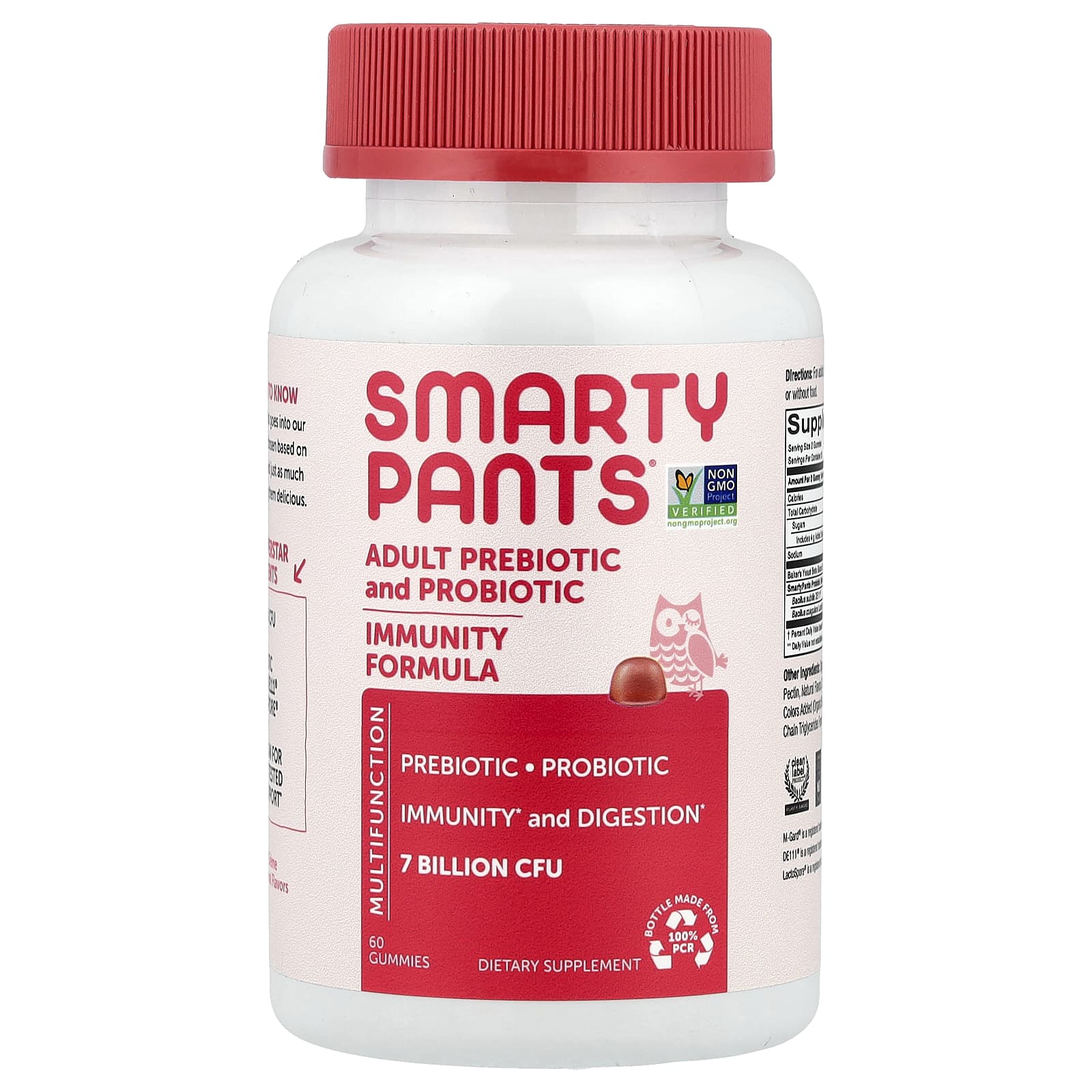 SmartyPants, Adult Prebiotic and Probiotic, Strawberry Creme, 60 Gummies - Image 1