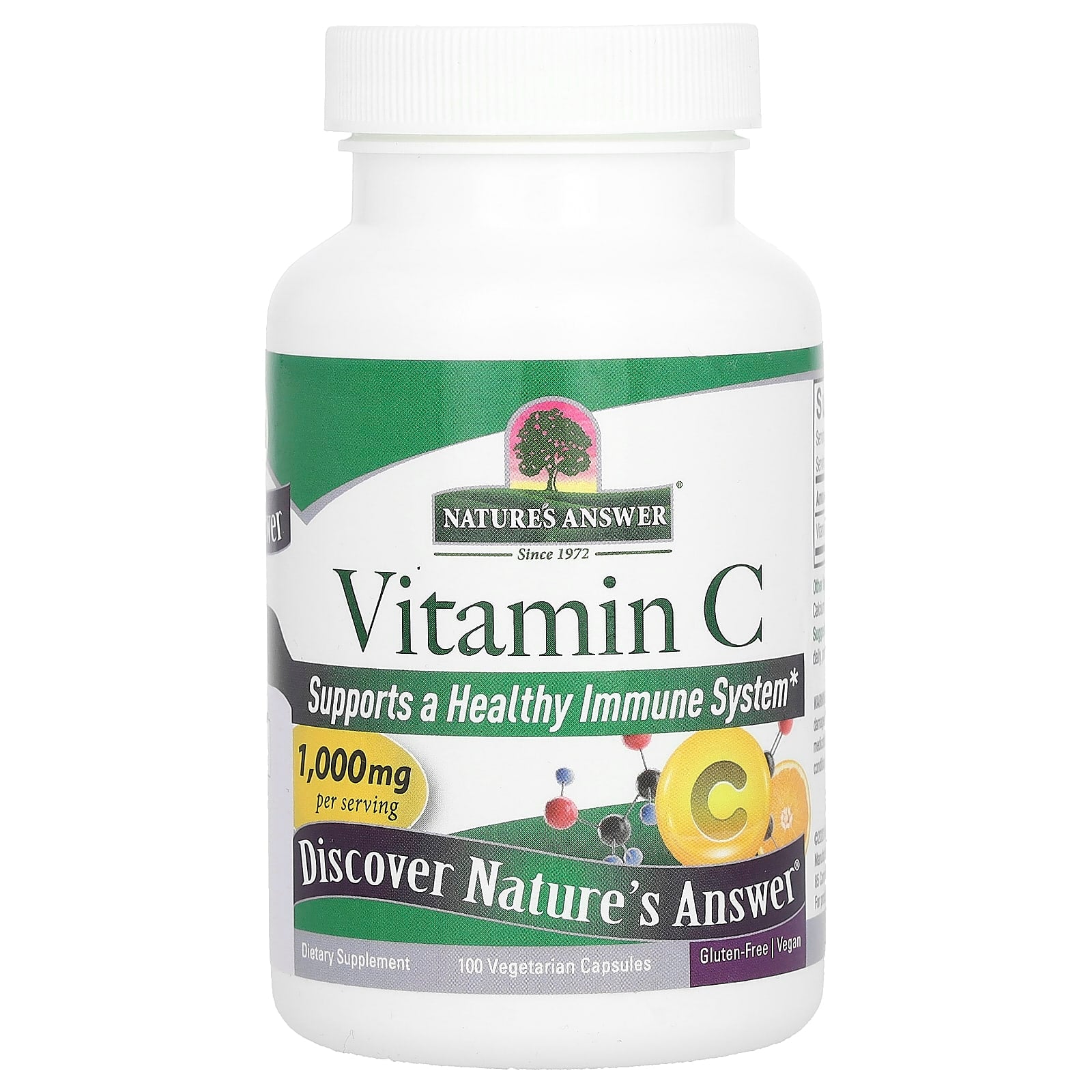 Nature's Answer, Vitamin C, 1,000 mg, 100 Vegetarian Capsules - Image 1