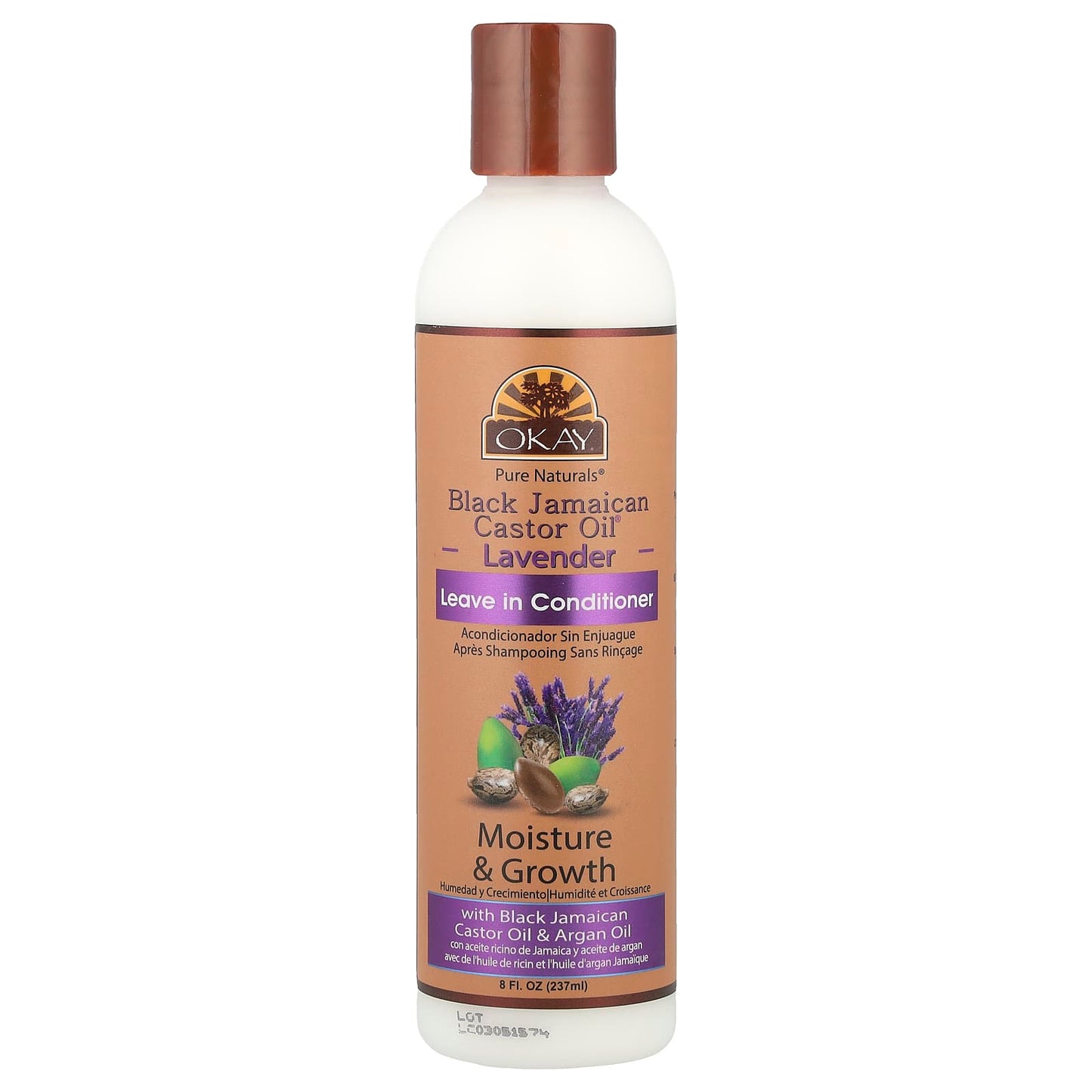 Okay Pure Naturals, Black Jamaican Castor Oil® , Leave in Conditioner, Lavender, 8 fl oz (237 ml) - Image 1