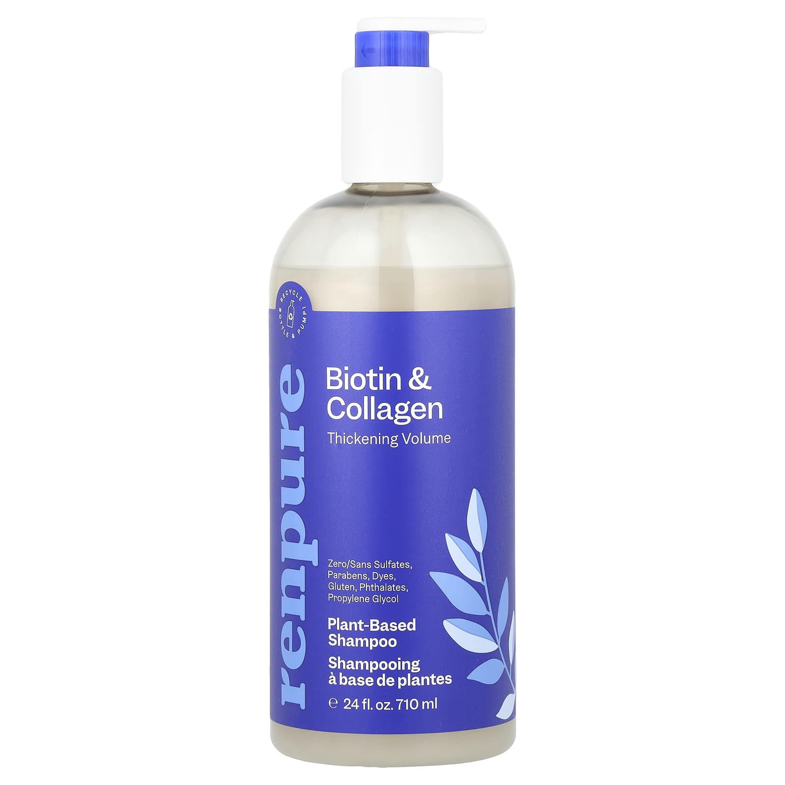 Renpure, Plant-Based Shampoo, Biotin & Collagen, 24 fl oz (710 ml) - Image 1