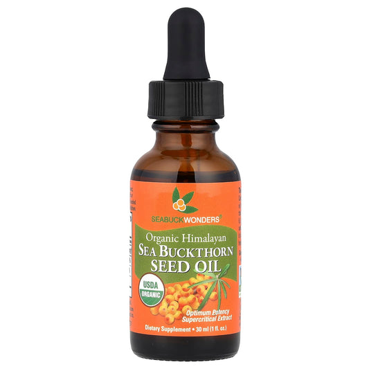 SeaBuckWonders, Organic Himalayan Sea Buckthorn Seed Oil, 1 fl oz (30 ml) - Image 1
