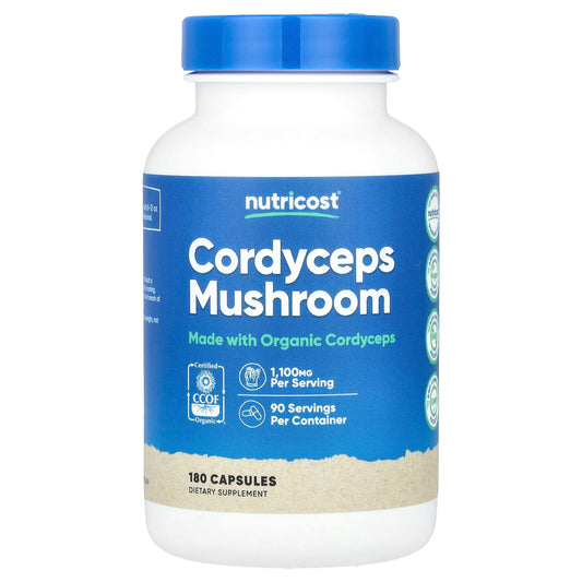 Nutricost, Cordyceps Mushroom, 180 Capsules (550 mg per Capsule) - Image 1