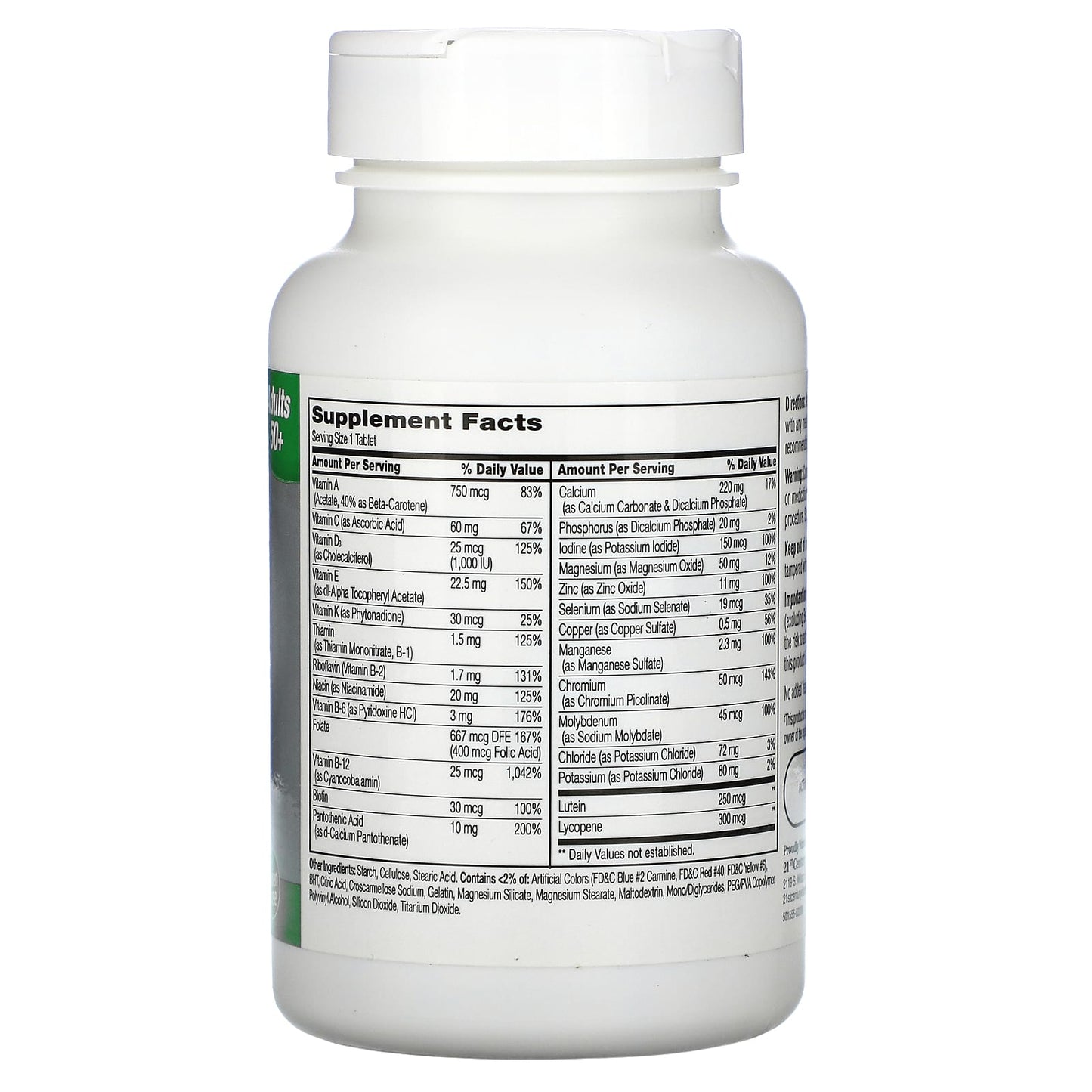 21st Century Multivitamin & Multimineral Supplement for Adults 50+ - 125 Tablets - Image 2