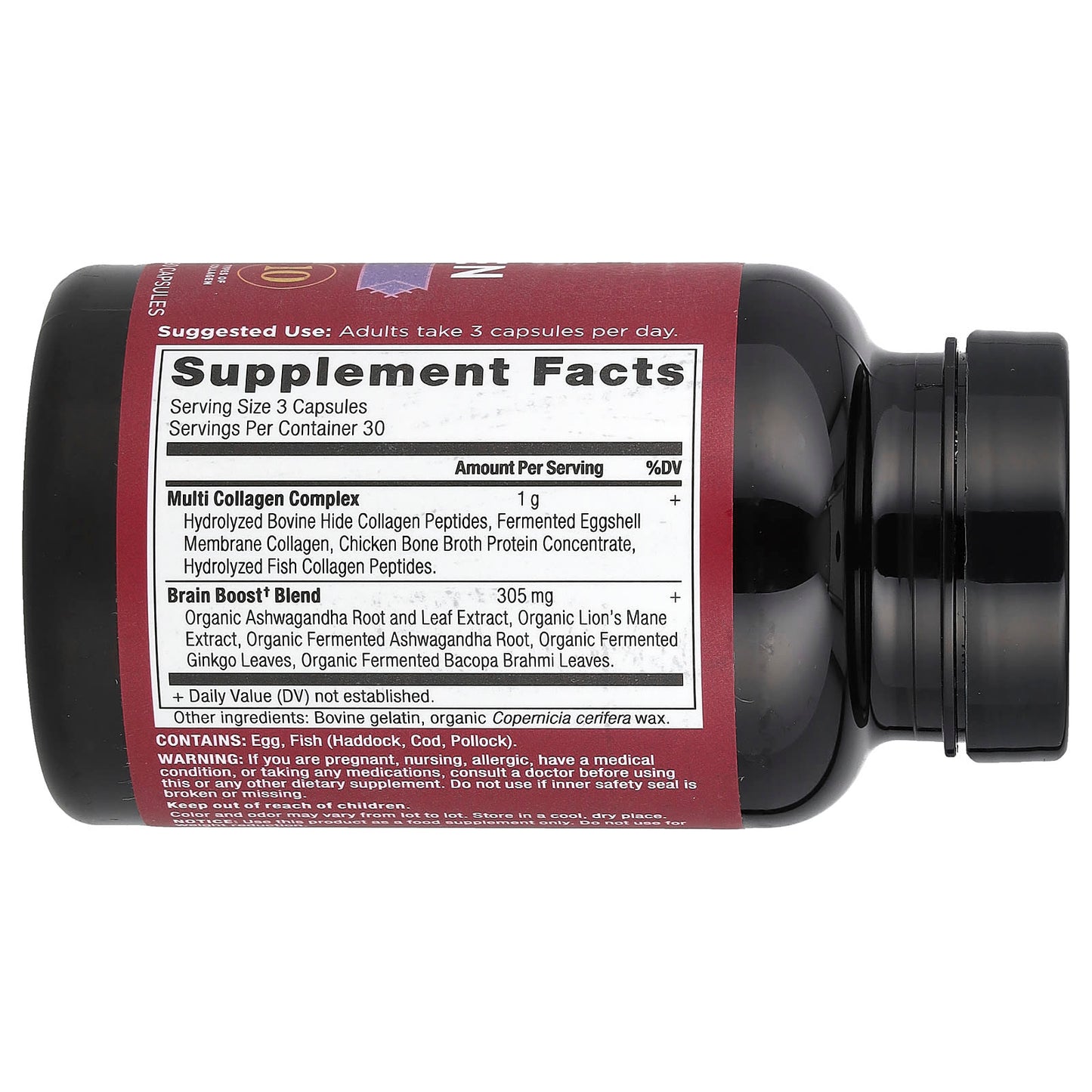 Boost Brain Clarity with Ancient Nutrition's Multi Collagen Brain Boost - 90 Capsules - Image 2
