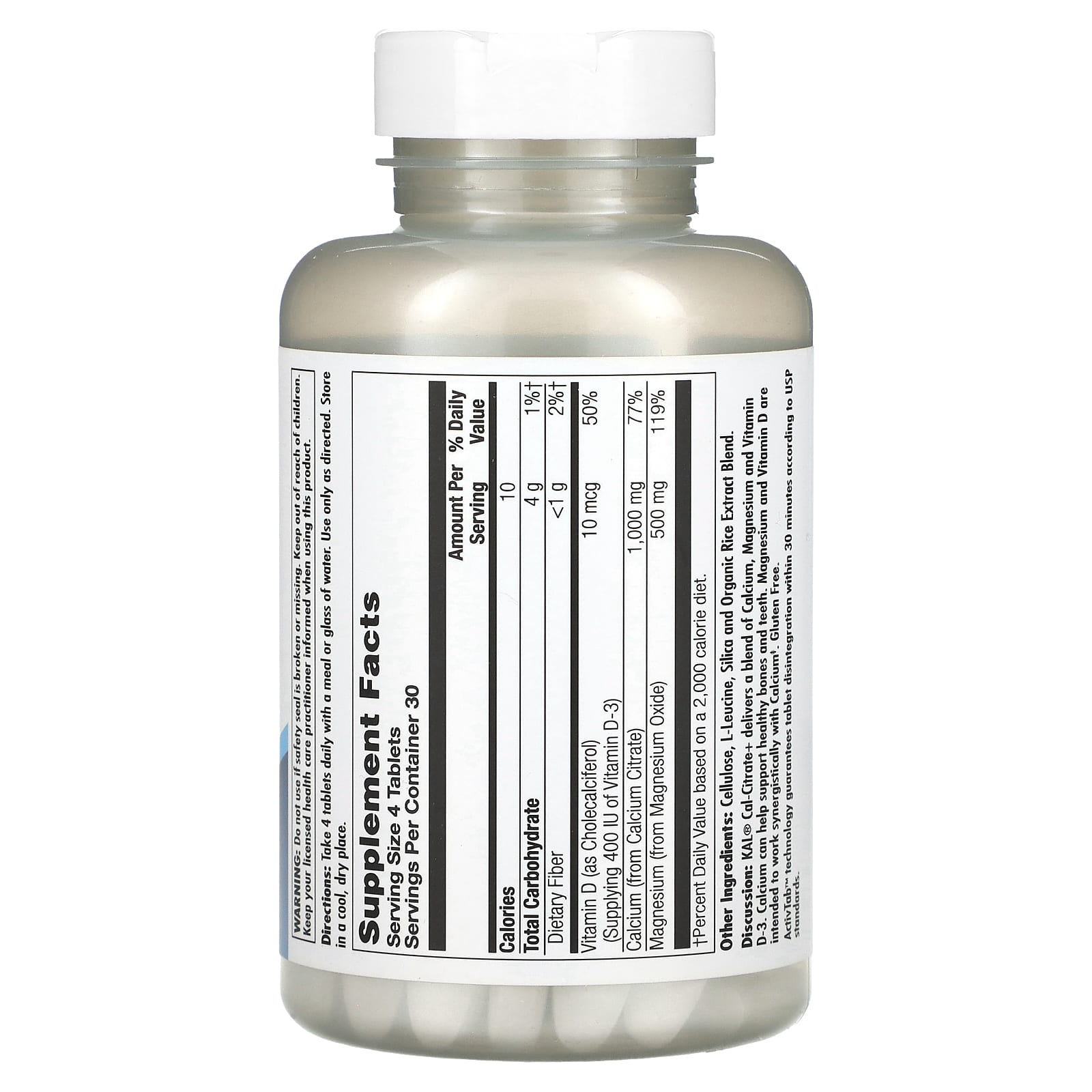 Support Healthy Bones with KAL Cal-Citrate+ D3 & Magnesium, 120 Tablets - Image 2