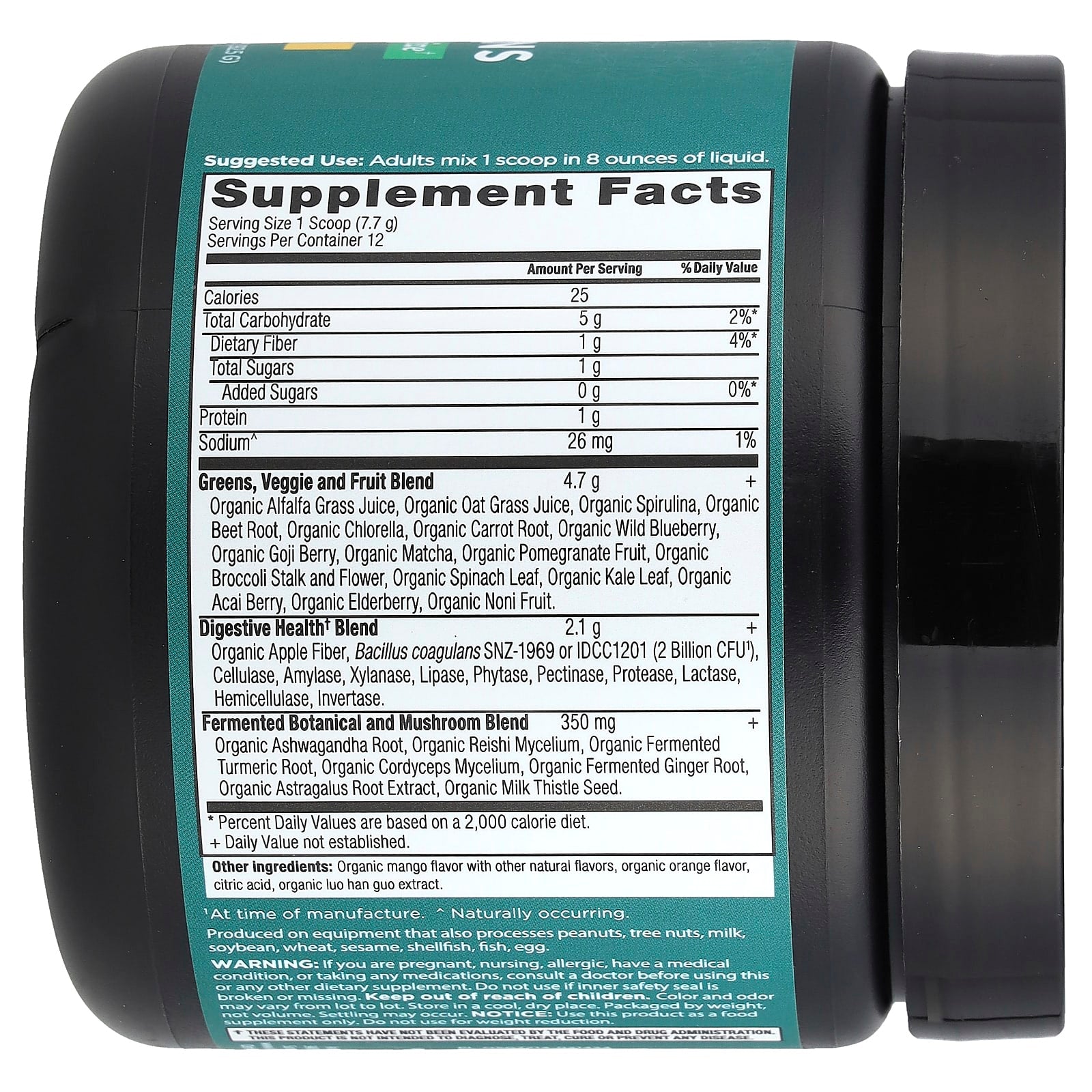 Ancient Nutrition Organic SuperGreens Mango Powder Supplement - Image 2