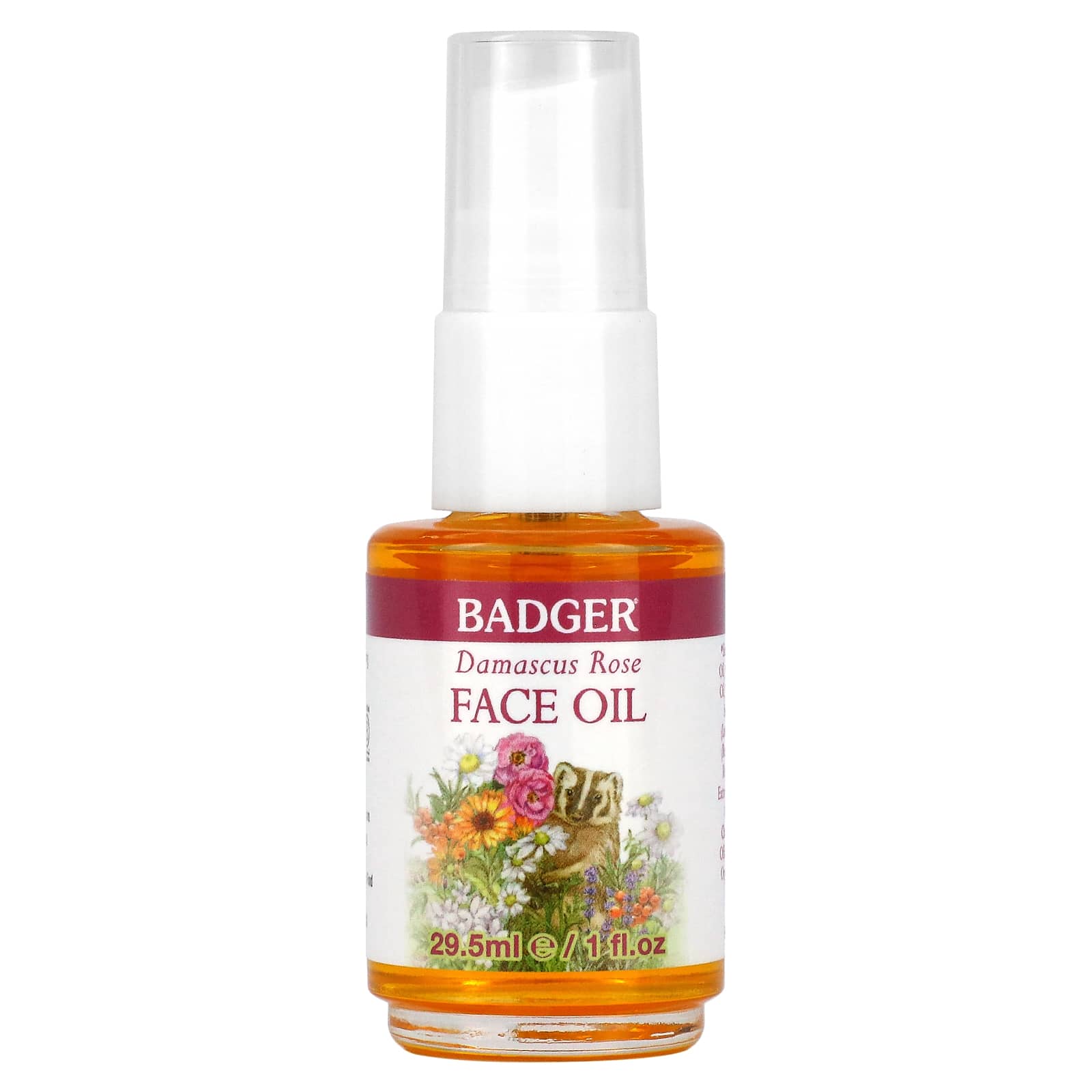 Badger Damascus Rose Face Oil for Dry Skin - USDA Organic & Cruelty-Free - Image 1