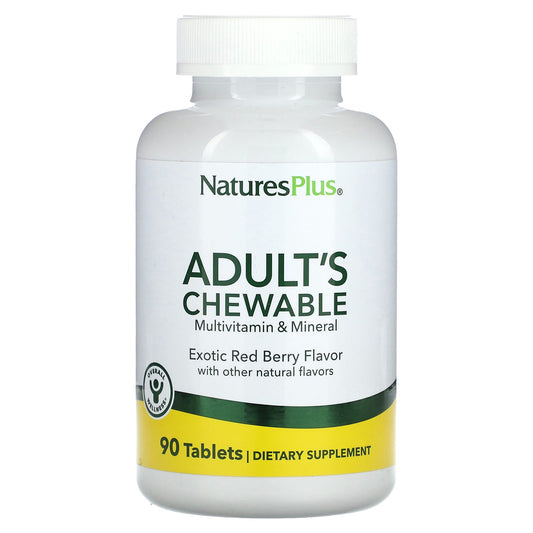 NaturesPlus, Adult's Chewable Multivitamin & Mineral, Exotic Red Berry, 90 Tablets - Image 1