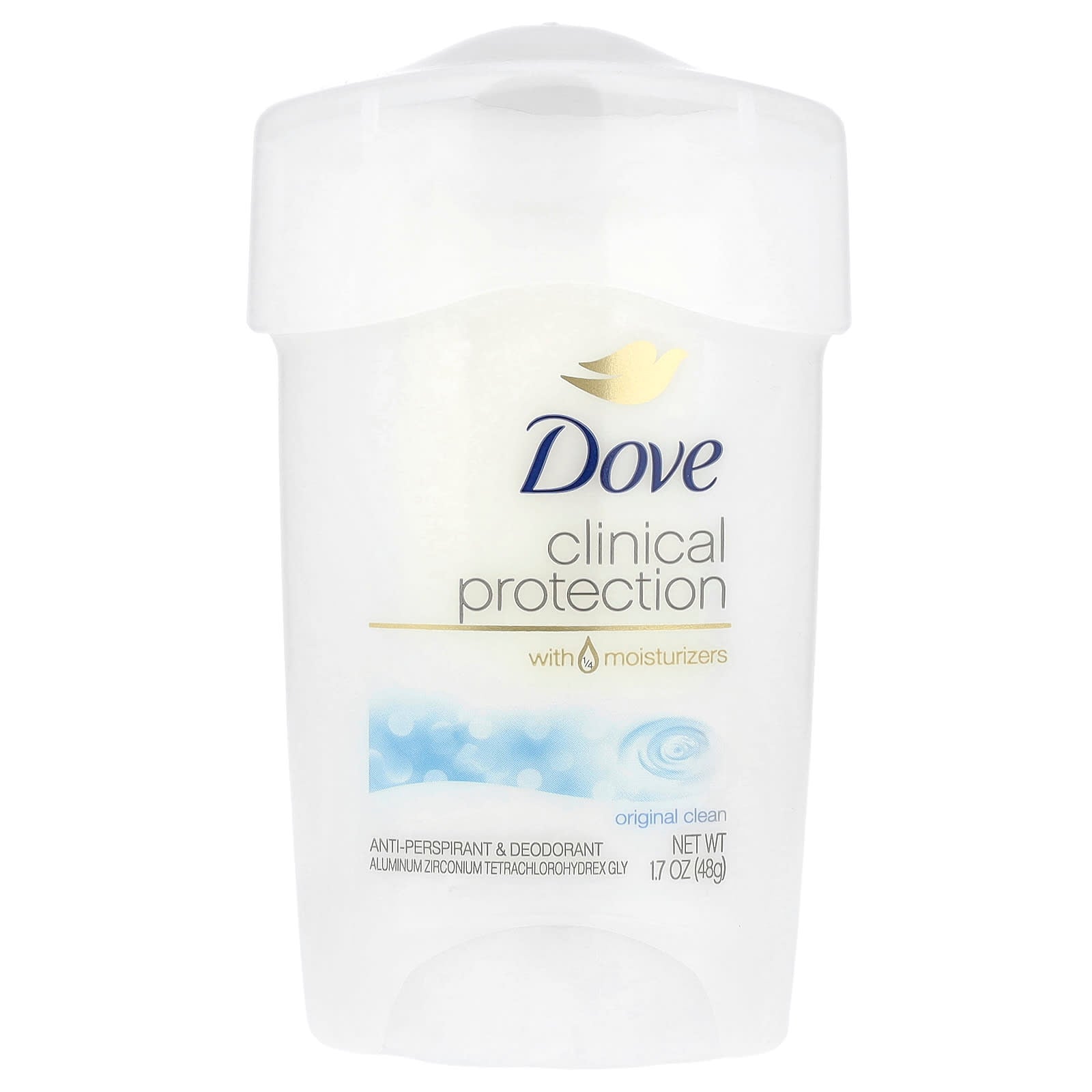 Dove Clinical Protection Prescription Strength Anti-Perspirant Deodorant, Original Clean, 1.7 oz (48 g) - Image 1