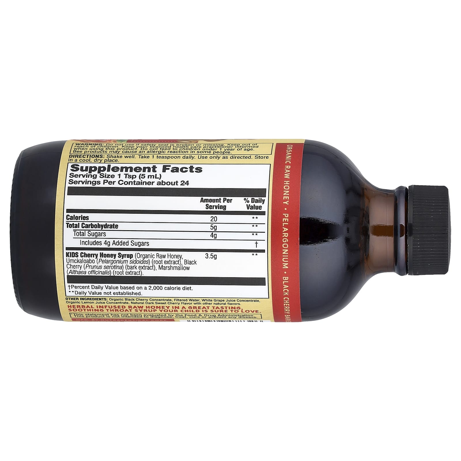 Zand, For Kids, Soothing Throat Syrup, Cherry & Honey , 4 fl oz (118 ml)