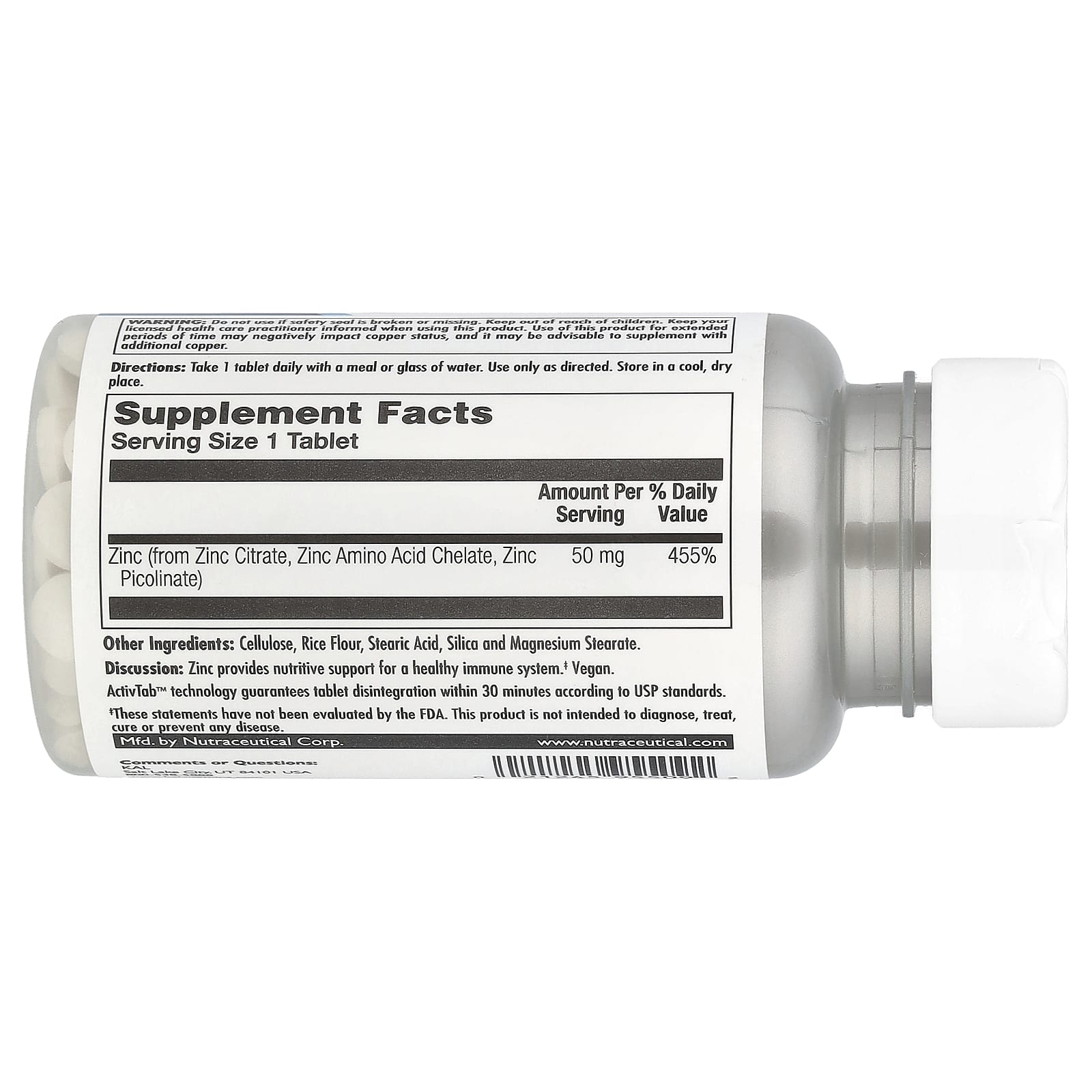 Tri-Zinc 50 with ActivTab Technology - Immune System Support - Image 2