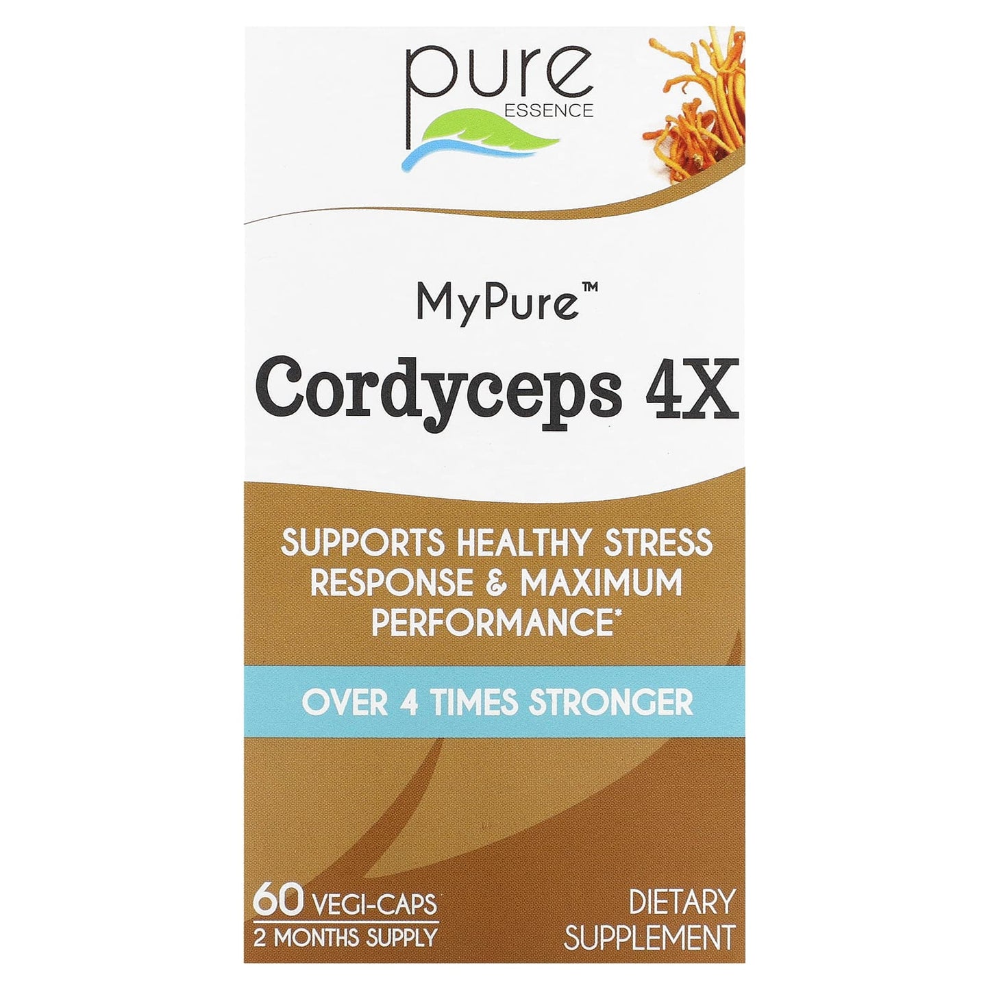 Pure Essence, MyPure, Cordyceps 4X, 60 Vegi-Caps - Image 1