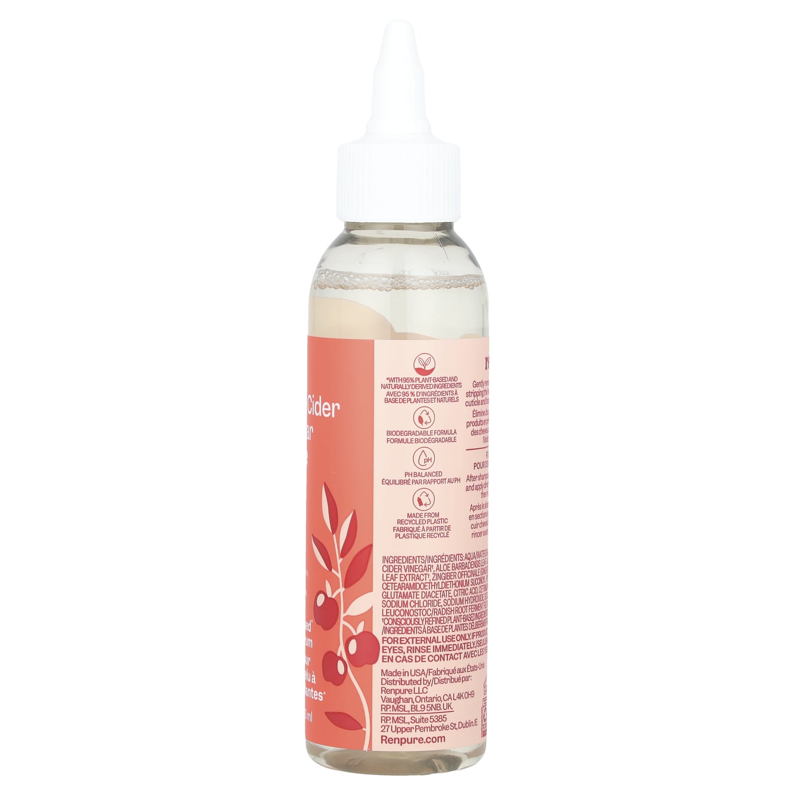 Renpure, Plant-Based Scalp Serum, Apple Cider Vinegar & Aloe, 4 fl oz (118 ml) - Image 2