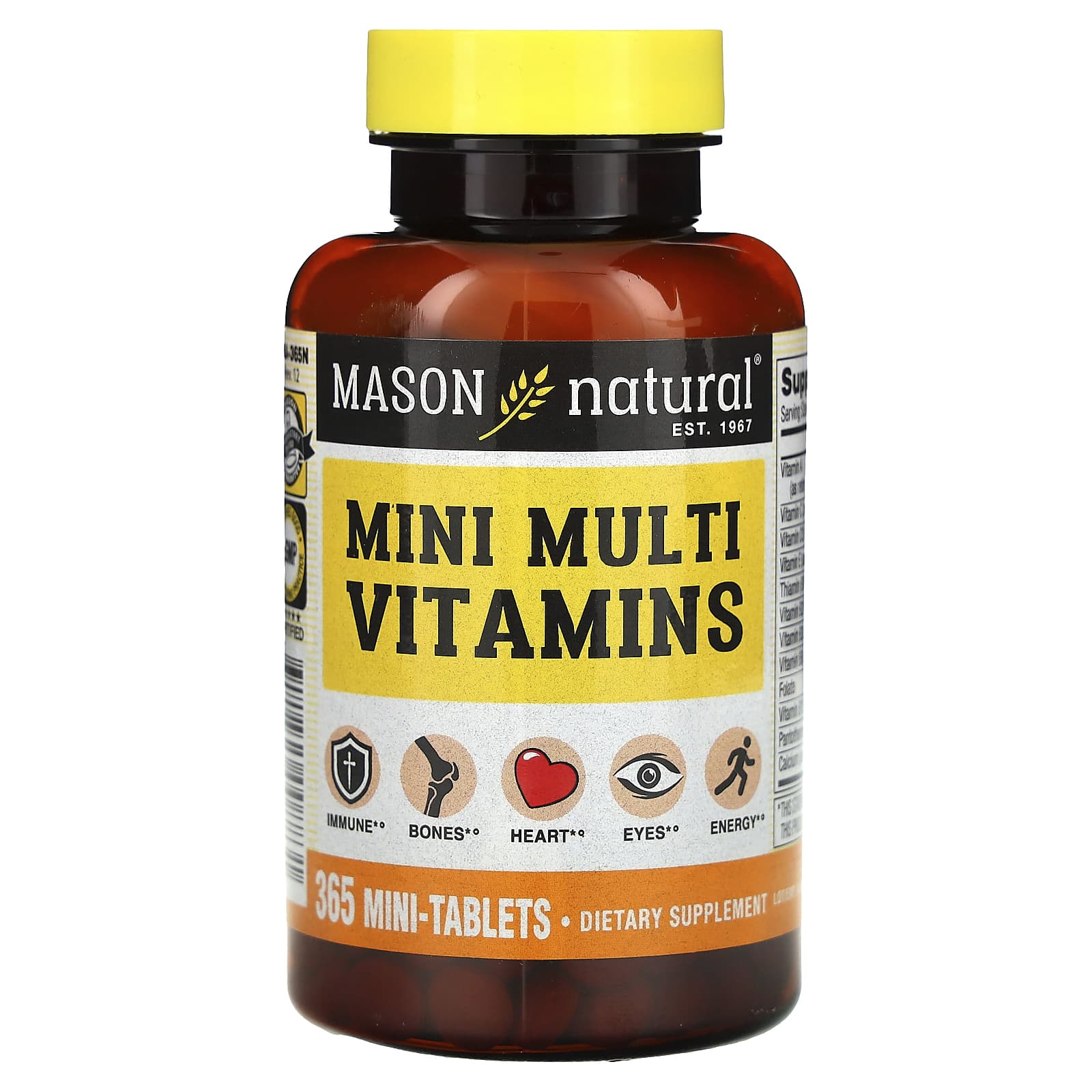 Mason Natural, Mini Multi Vitamins, 365 Mini-Tablets - Image 1