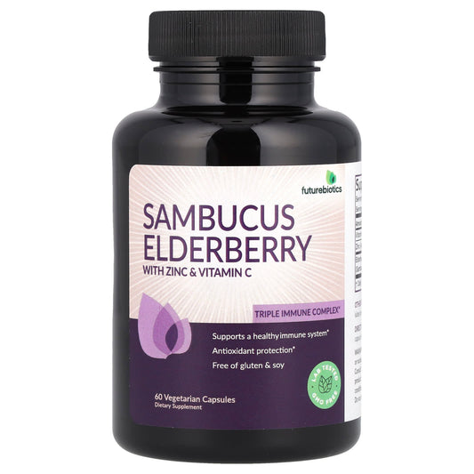 Boost Immunity with Futurebiotics Elderberry with Zinc & Vitamin C, 60 Capsules - Image 1