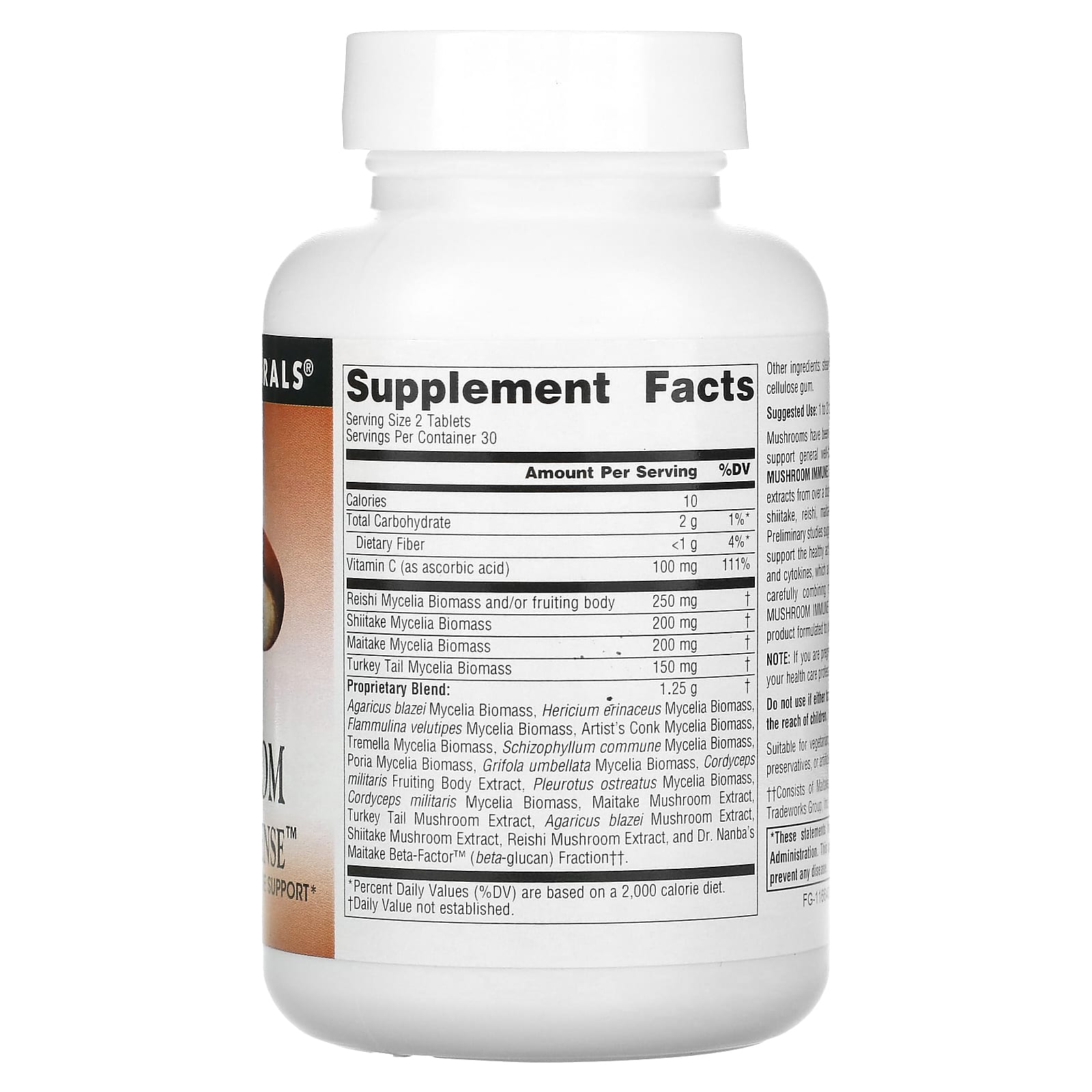 Source Naturals, Mushroom Immune Defense, 60 Tablets - Image 2